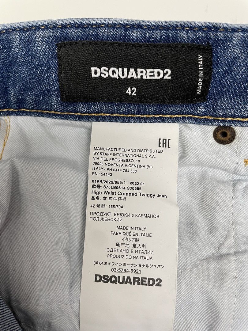 Dsquared2 DSQUARED2 Womens High-Rise Cropped Jeans Size 28" / US 6 / IT 42 - 8 Thumbnail