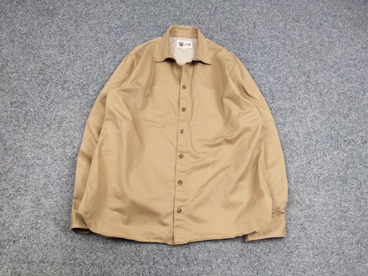 Folk Folk Design Camden Town Beige Logo Casual Button Down Shirt Size US L / EU 52-54 / 3 - 5 Thumbnail