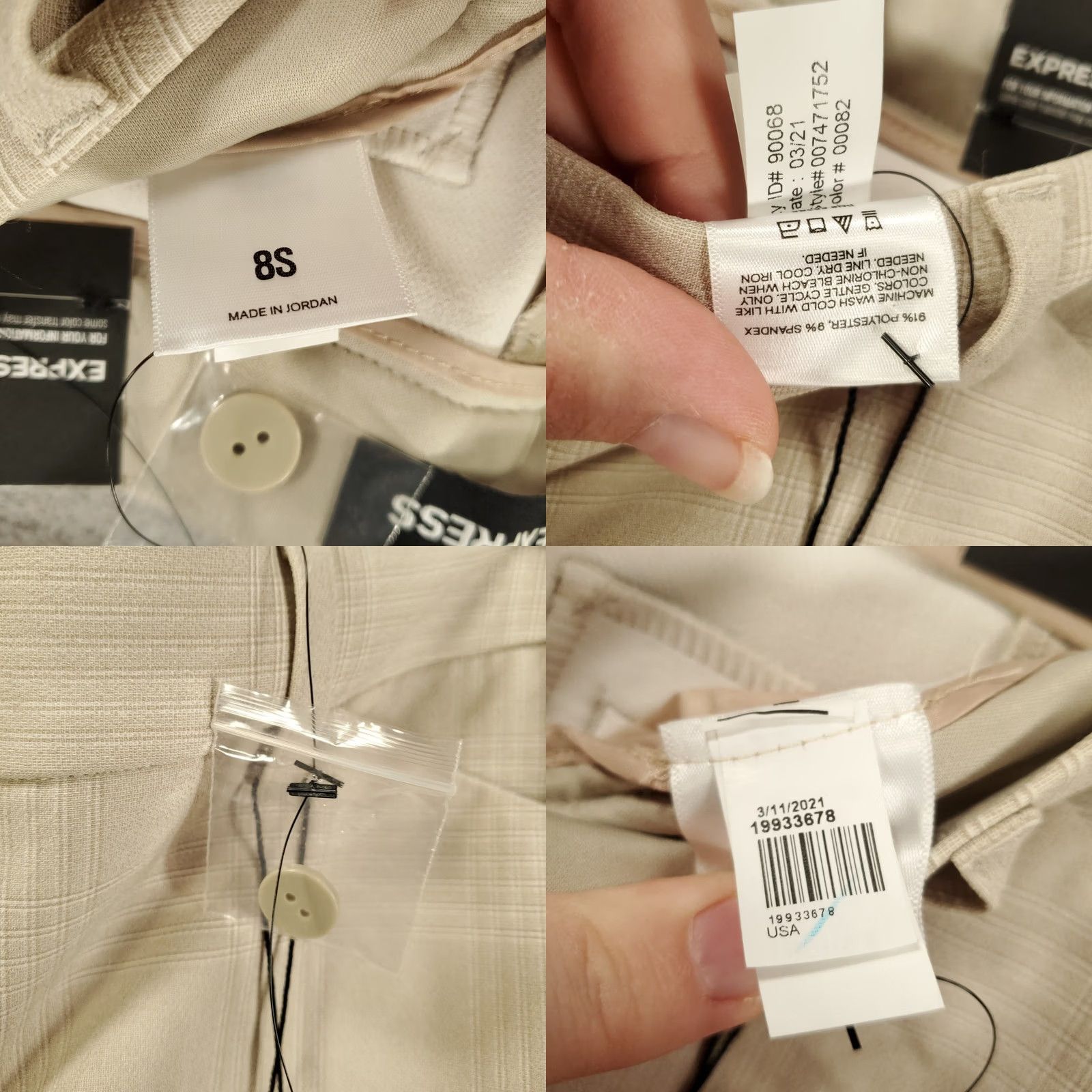 Express Express Dress Pants Womens Size 8S Beige Supersoft Twill Office 8 Short New NWT Size 30" / US 8 / IT 44 - 8 Thumbnail