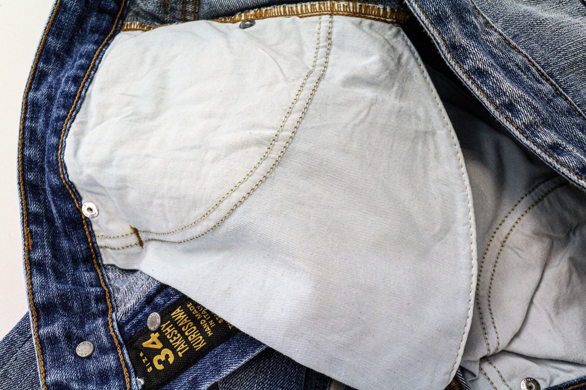Takeshy Kurosawa TK 08 W34 Blue Distressed Button Slim Jeans 75721 Size US 34 / EU 50 - 8 Thumbnail