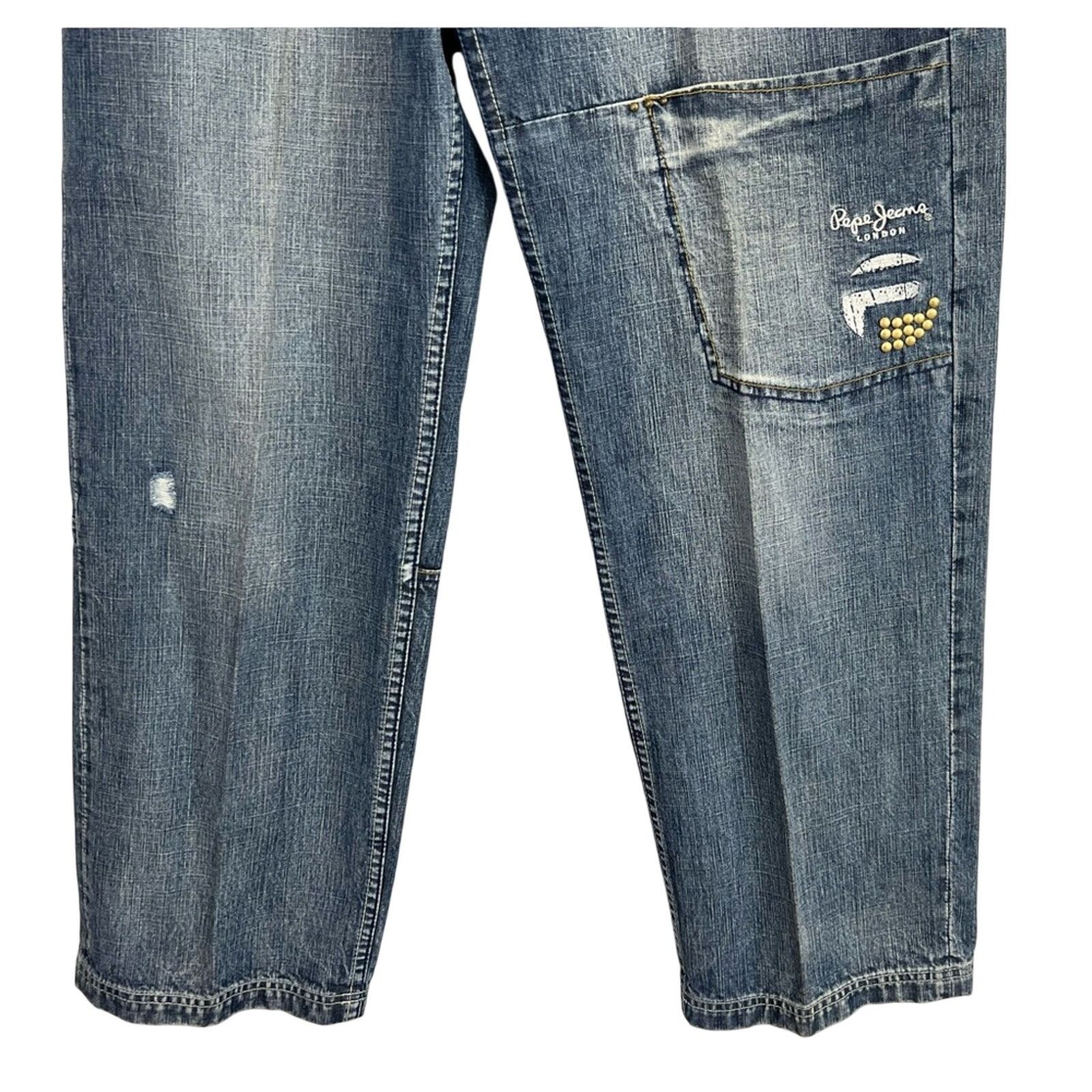Pepe Jeans Vintage Pepe Jeans London 32x32 Embroidered Baggy 90’s RARE Size US 32 / EU 48 - 5 Thumbnail