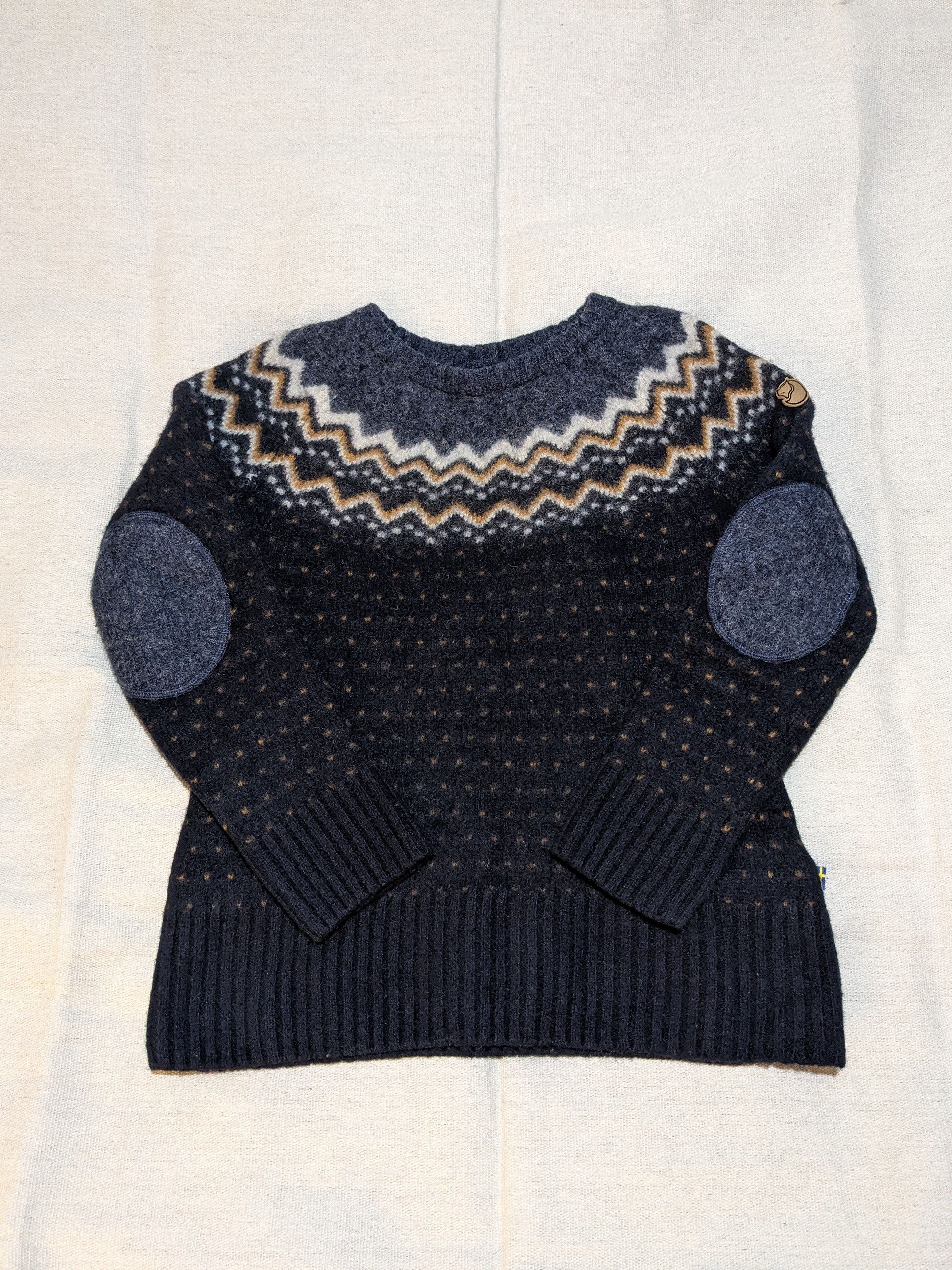 Image of Fjallraven Ovik Wool Knit Sweater Women's Xs in Navy