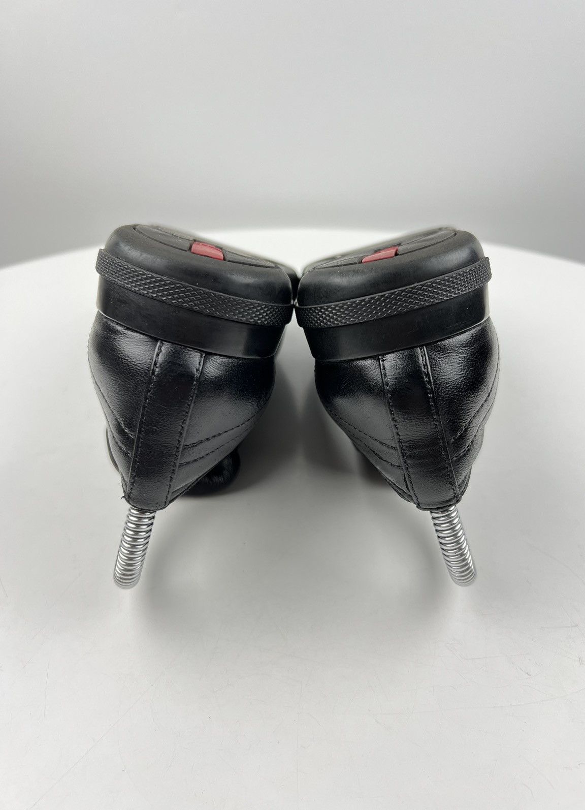 Prada PRADA Sneakers Low-Top Leather Shoes Red Tab Logo Black Wmns Size US 6.5 / IT 36.5 - 18 Thumbnail