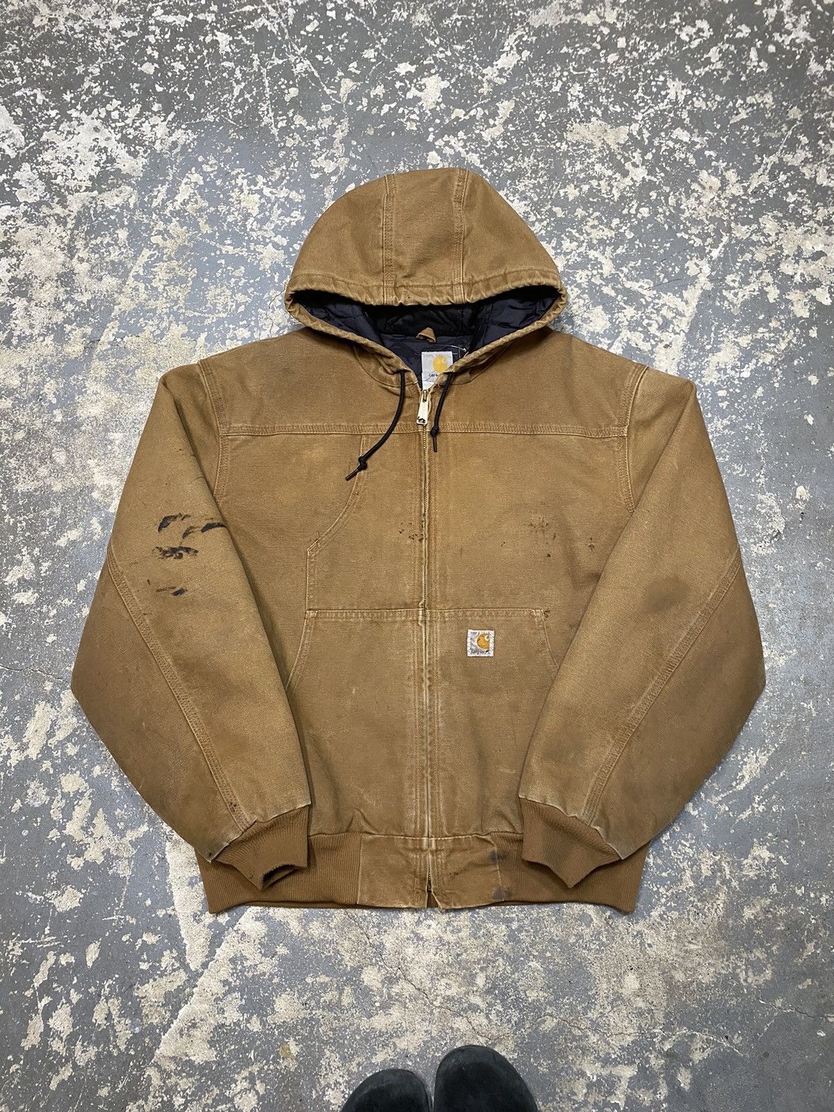 ジャケット・アウター Vintage Carhartt Active Jacket - J08 DST Carhartt × Vintage Onyx Active Jacket Black Carhartt Hooded