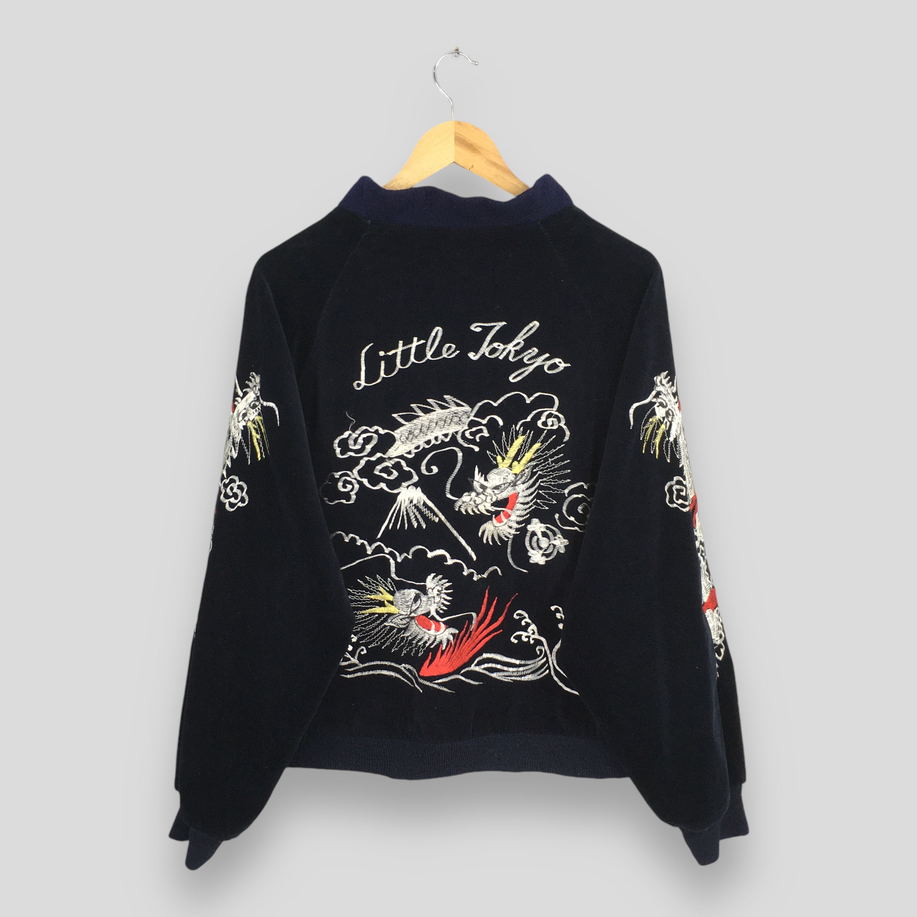 Toyo Enterprises Vintage Sukajan Dragon Velvet Black Bomber Jacket Large Size US L / EU 52-54 / 3 - 1 Thumbnail
