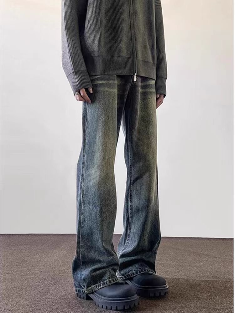 Japanese Brand × Jean Washed and distressed rippled baggy jeans Size US 33 - 1 Thumbnail