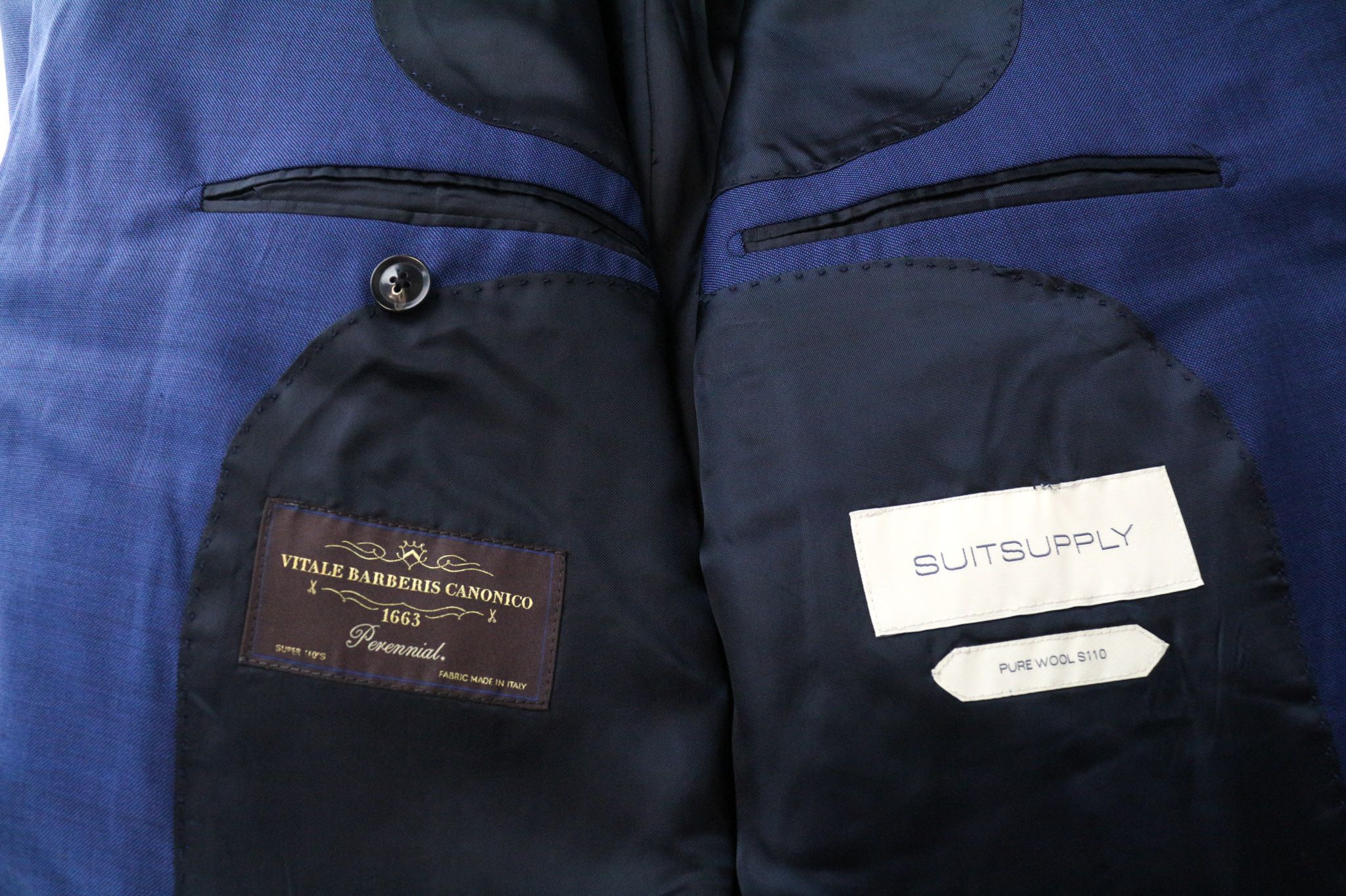 Suitsupply LAZIO UK50S Blue Wool S110s Slim Suit 75081 Size 50S - 8 Thumbnail