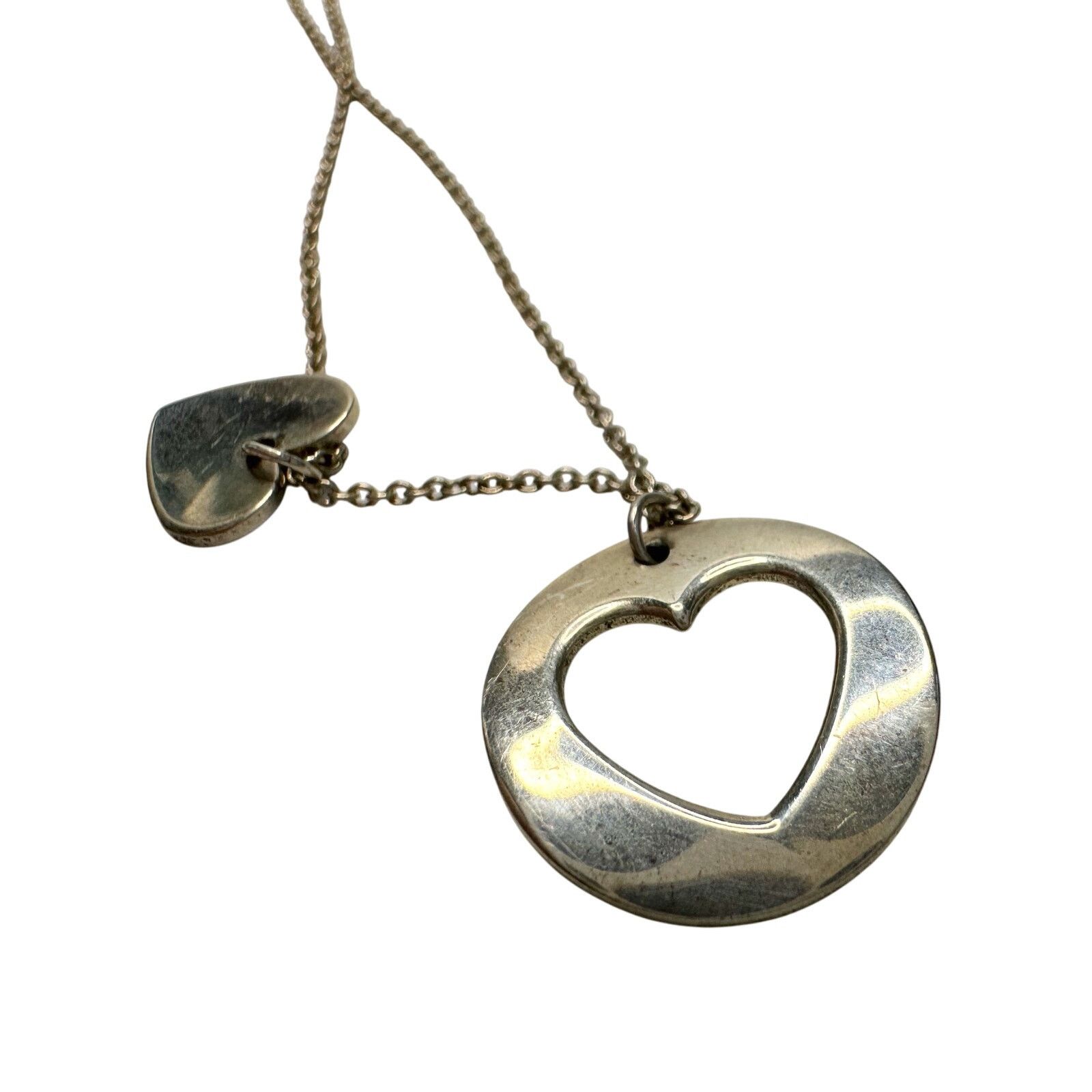 Tiffany & Co. Tiffany & Co. 2 Heart Necklace Stencil Heart w Cutout Heart Size ONE SIZE - 13 Thumbnail