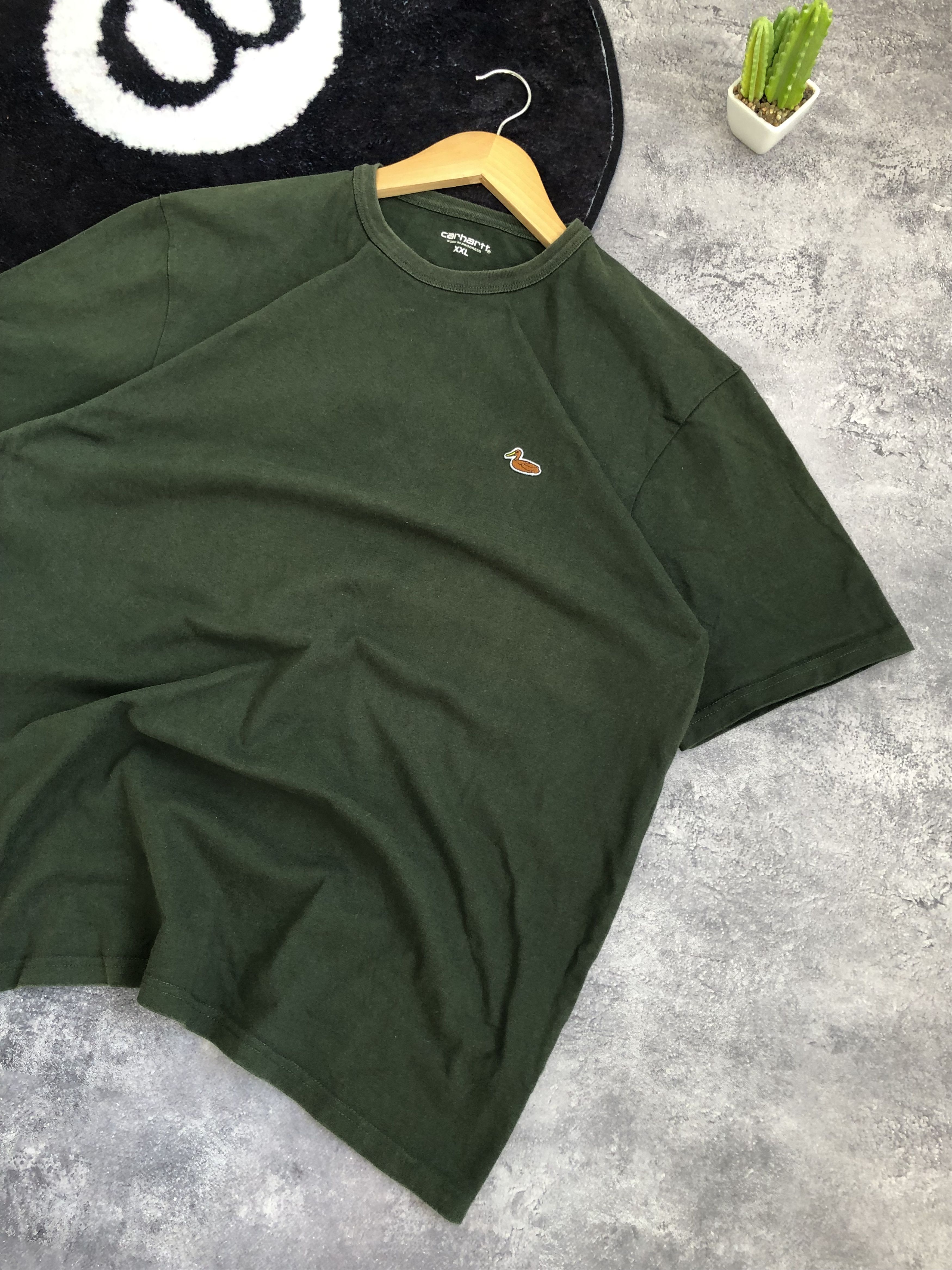 Carhartt CARHARTT Work Mini Duck Logo Streetwear Green Hype Tshirt Size US XXL / EU 58 / 5 - 2 Thumbnail