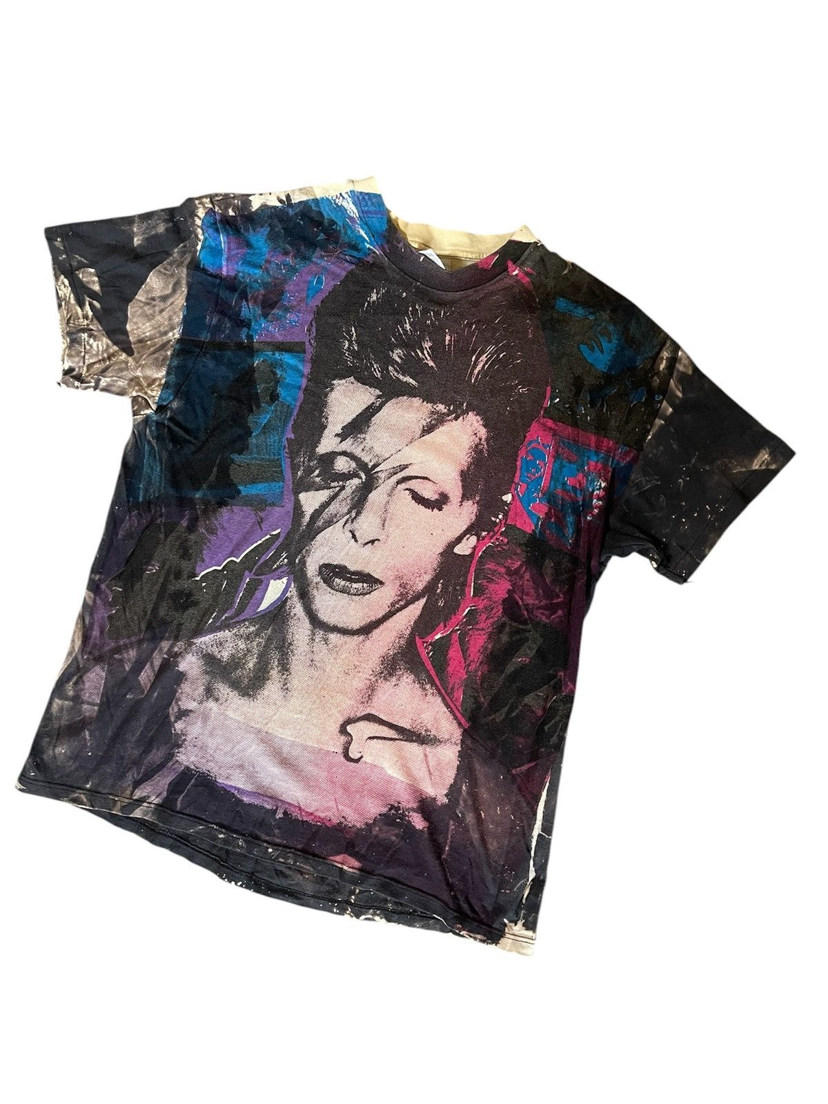 Band Tees × Grailed × Vintage 80ʼs vintage David Bowie acid washed Tee by mosquitohead Size US XL / EU 56 / 4 - 2 Thumbnail