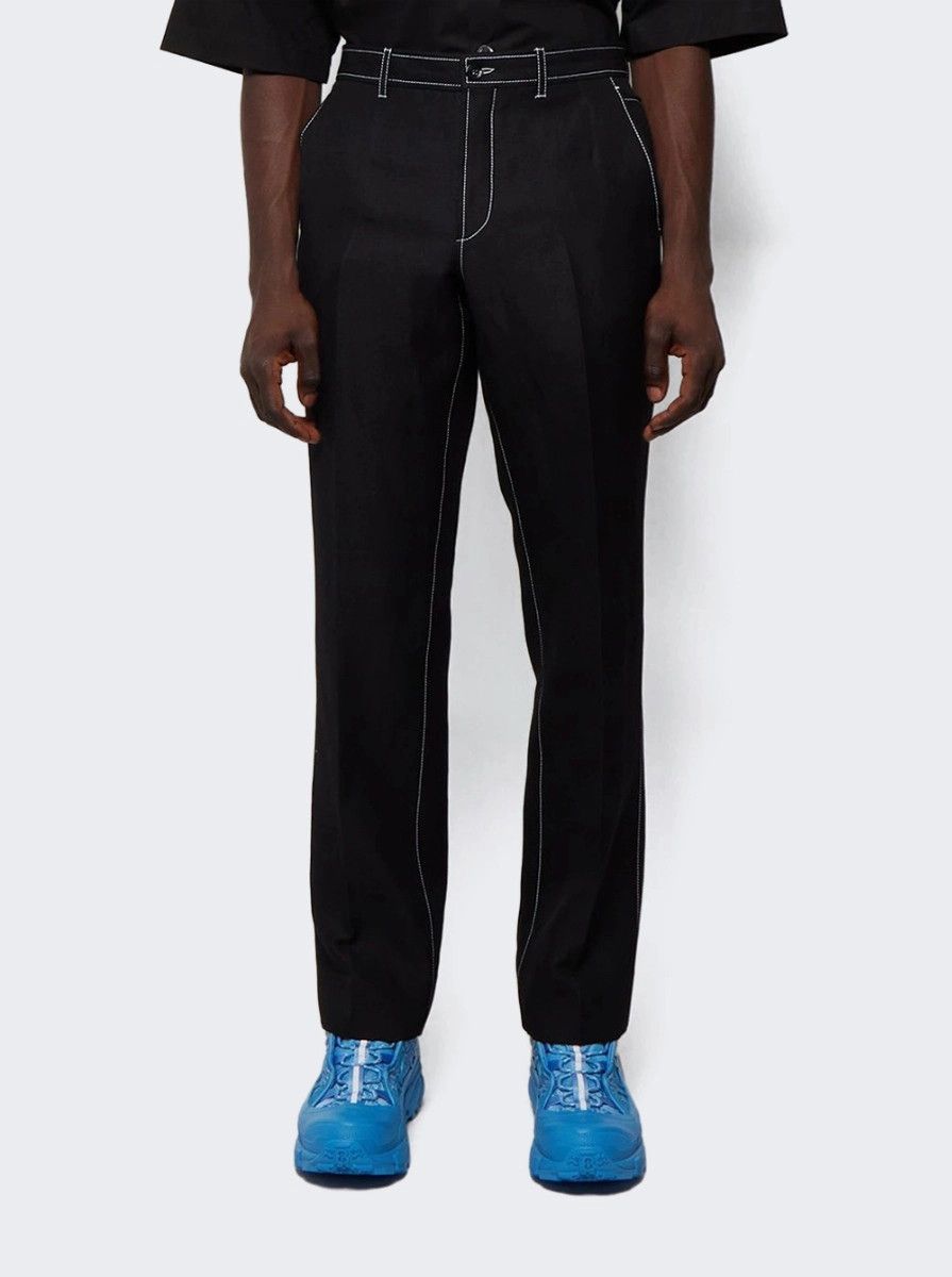 Burberry o1mle0326 Classic Contrast Seam Pants in Black Size US 32 / EU 48 - 3 Thumbnail