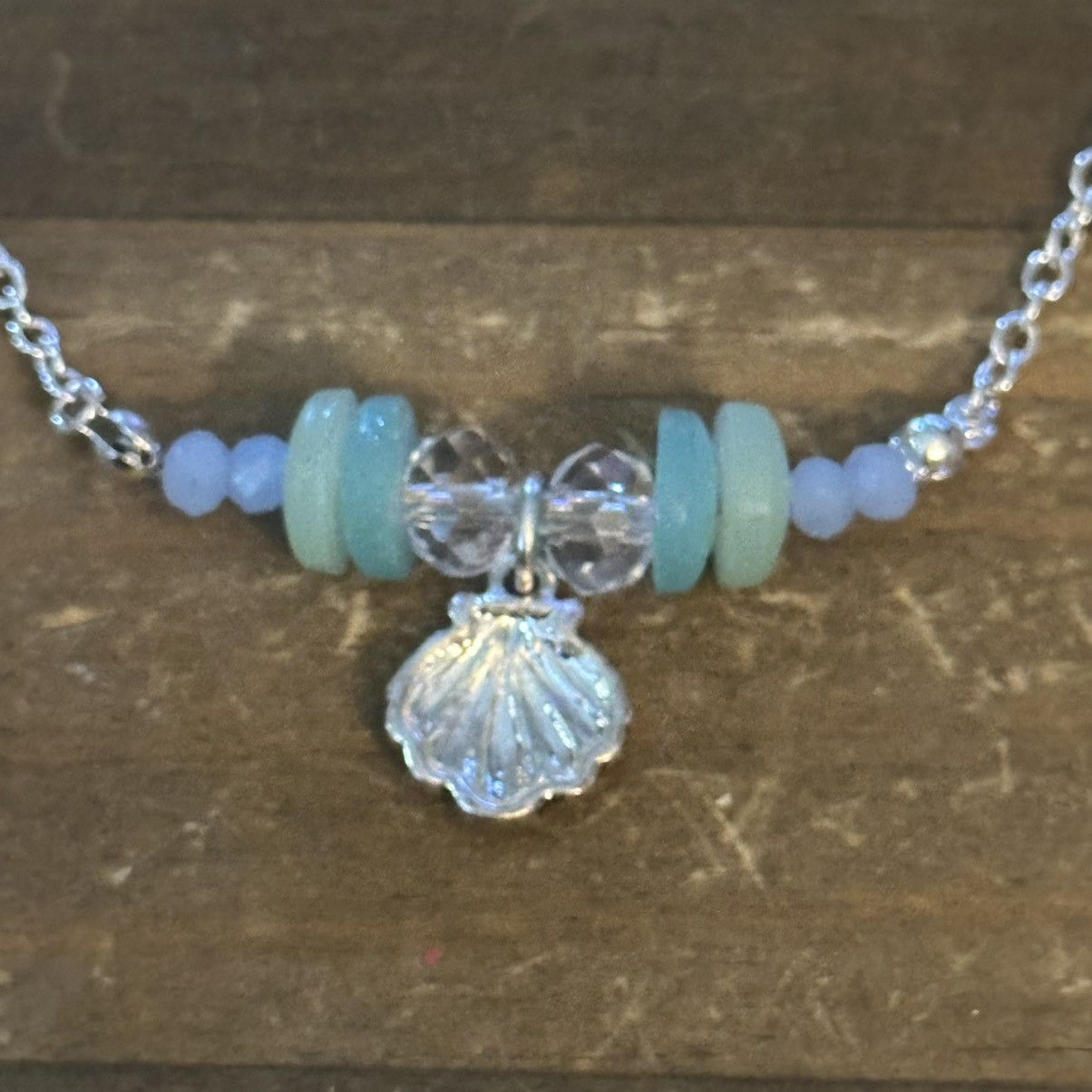 Other Silver tone sea glass clamshell pendant necklace Size ONE SIZE - 4 Thumbnail
