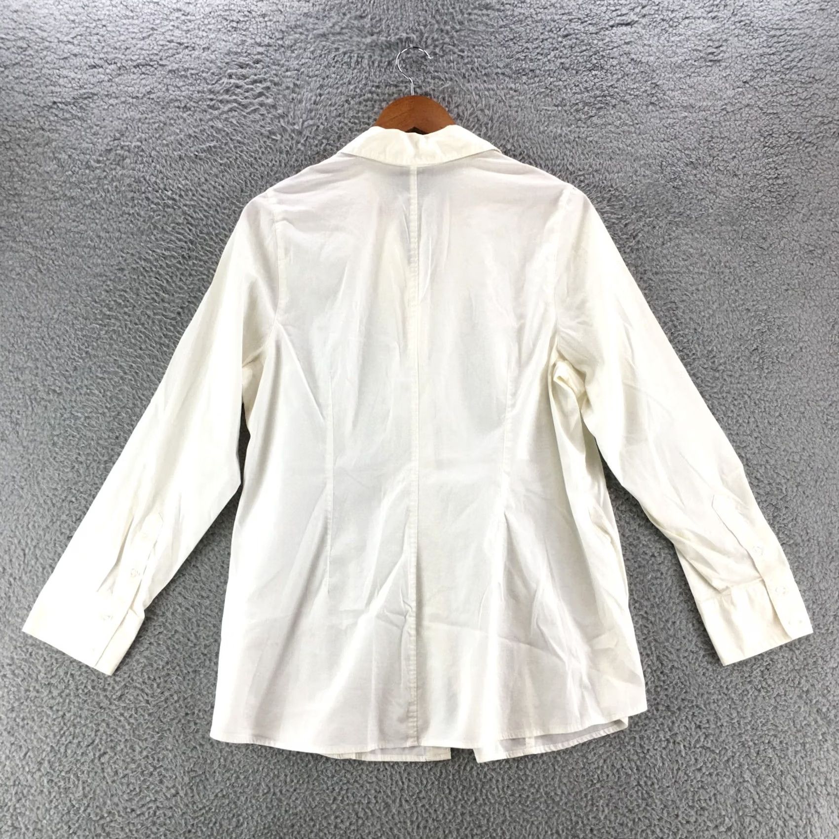 Vintage Lane Bryant Button-Up Shirt Womens 16 Cotton Blend Long Sleeve Casual White Ruffle Classic Pattern Womens 16 Button-Up Shirt Size XXL / US 16-18 / IT 52-54 - 7 Thumbnail