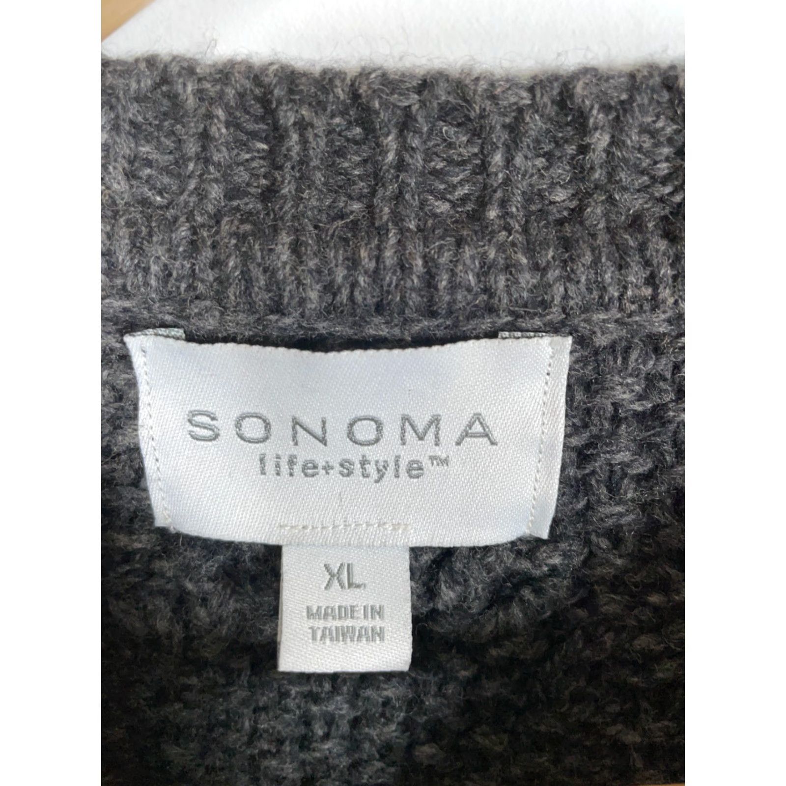 Vintage Sonoma Heavyweight Cable Knit Sweater Adult XL Charcoal Gray Crewneck Preppy Mens Size US XL / EU 56 / 4 - 3 Thumbnail