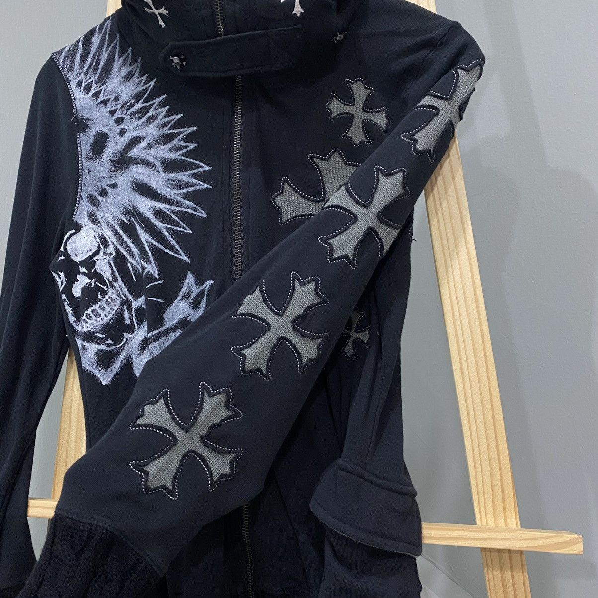 Japanese Brand Japanese Brand GHTZ Chrome Hearts Style Skull Cross Hoodie Size US S / EU 44-46 / 1 - 9 Thumbnail