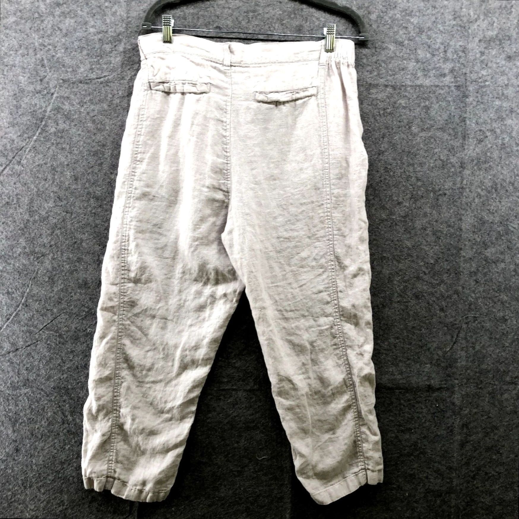 Jones New York Womens Linen Pants Jones New York Large Extra Large L Beige High Rise Size 36" / US 14 / IT 50 - 2 Thumbnail