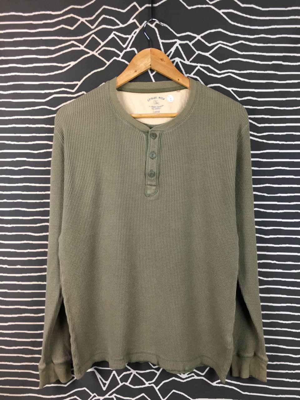 Uniqlo Uniqlo Original Wash Waffle Knit Henley Long Sleeve Tee Size US L / EU 52-54 / 3 - 1 Thumbnail