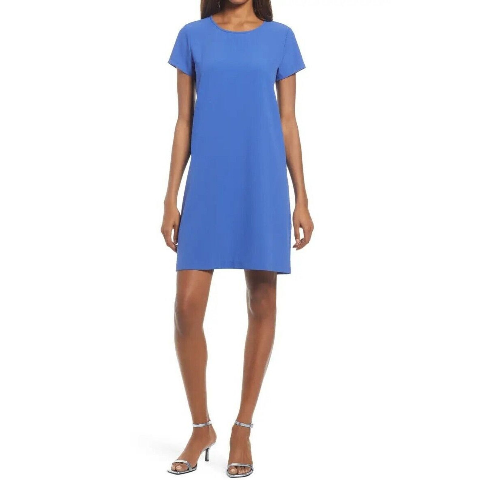 The Unbranded Brand Chelsea28 Women Blue Crepe A-line Shift Mini Dress Size S Size S / US 4 / IT 40 - 1 Thumbnail