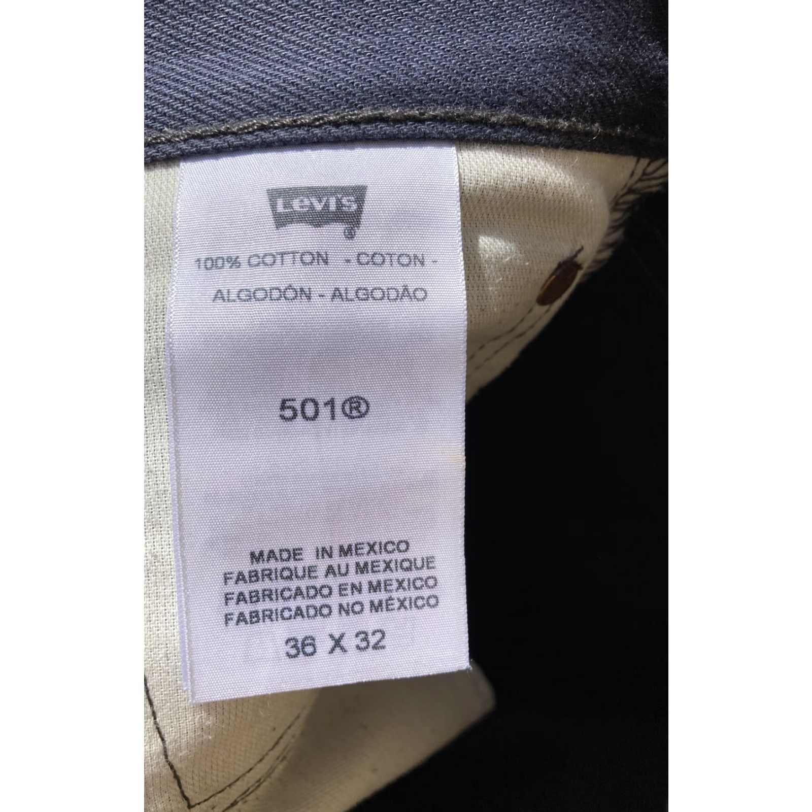 Levi's Levi's 501xx Jeans Blue Solid 36x32 Button Fly Straight Classic Mens Pant Fashion Denim 5-Pocket Size US 36 / EU 52 - 3 Thumbnail