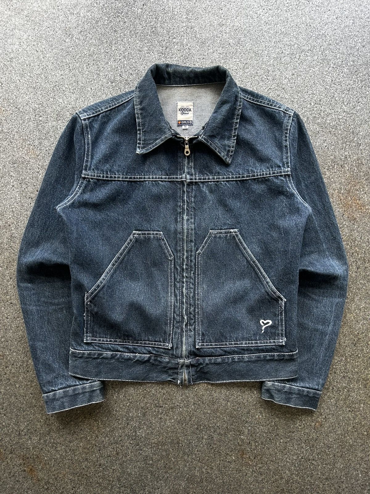 Avant Garde × Vintage Vintage Moto Biker Zip Up Denim Jacket