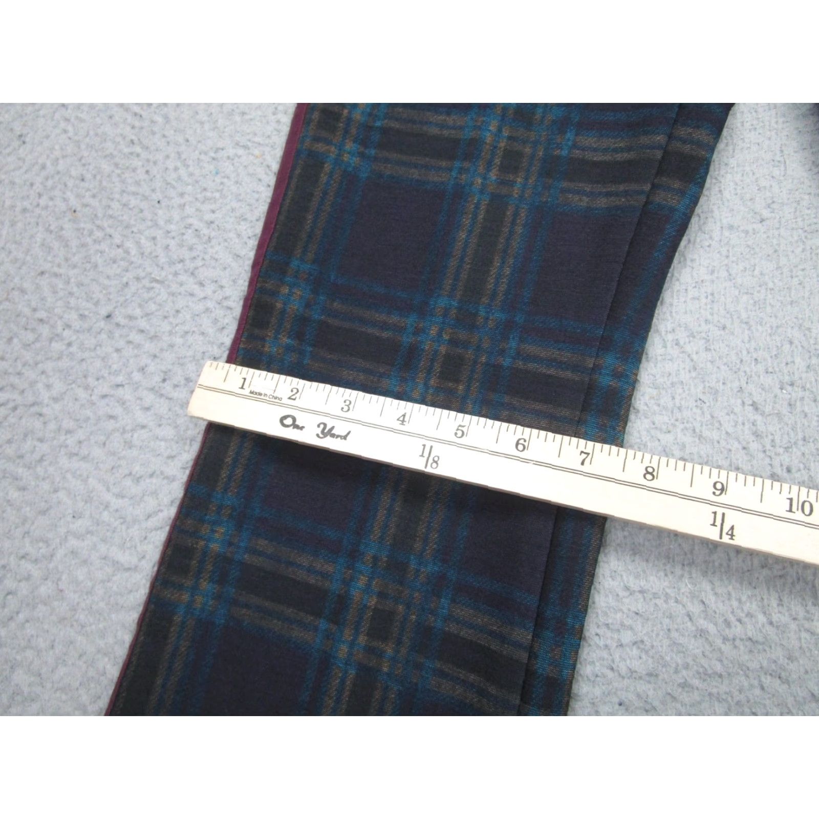 Mason's Masons Pants 38 Blue Plaid New York Trumpet Flare Side Stripe Tartan Womens Size 26" / US 2 / IT 38 - 4 Thumbnail
