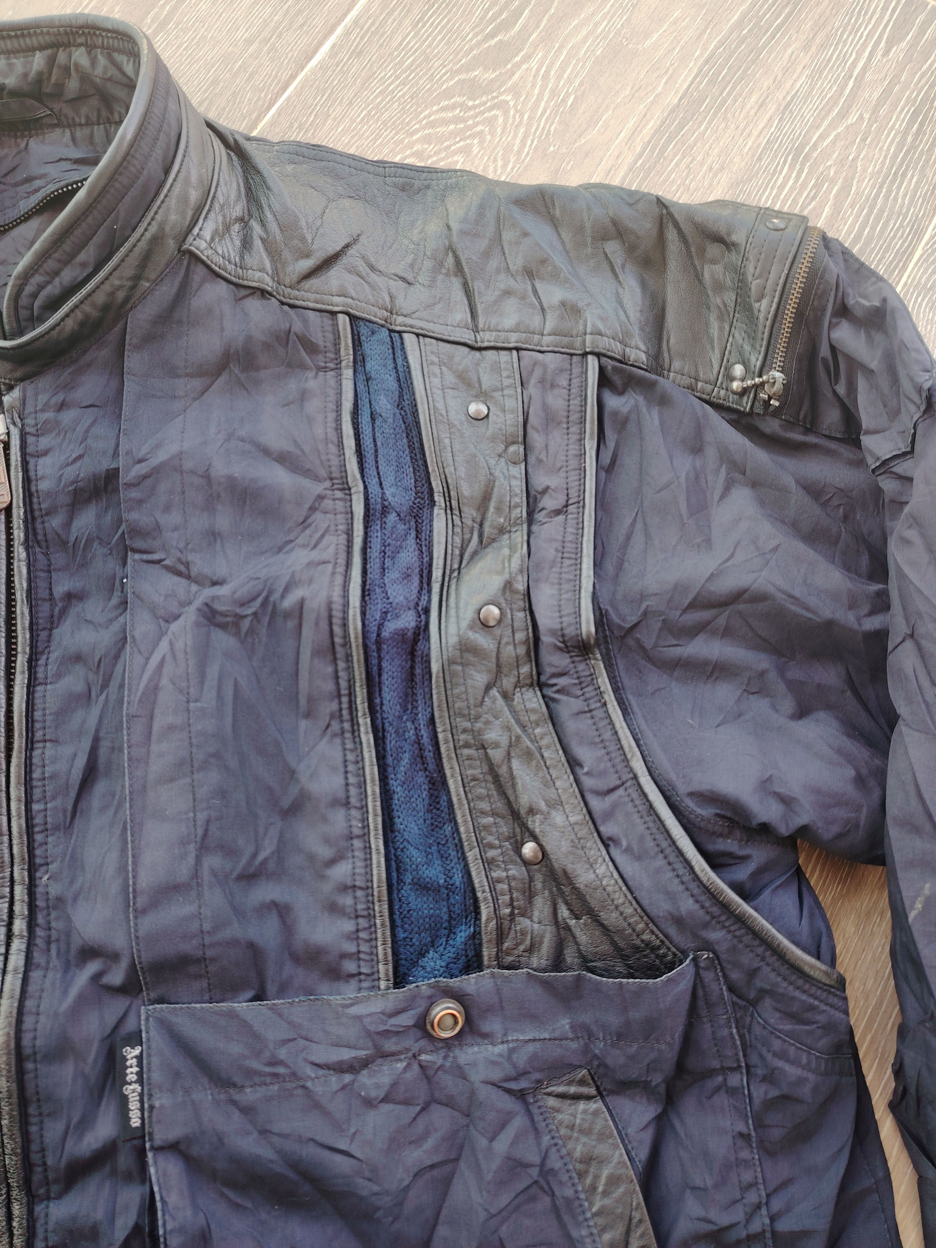 Designer × Vintage Vintage Arte Lusso PVC Leather Strip Zipper Rider Jacket Size US M / EU 48-50 / 2 - 4 Thumbnail