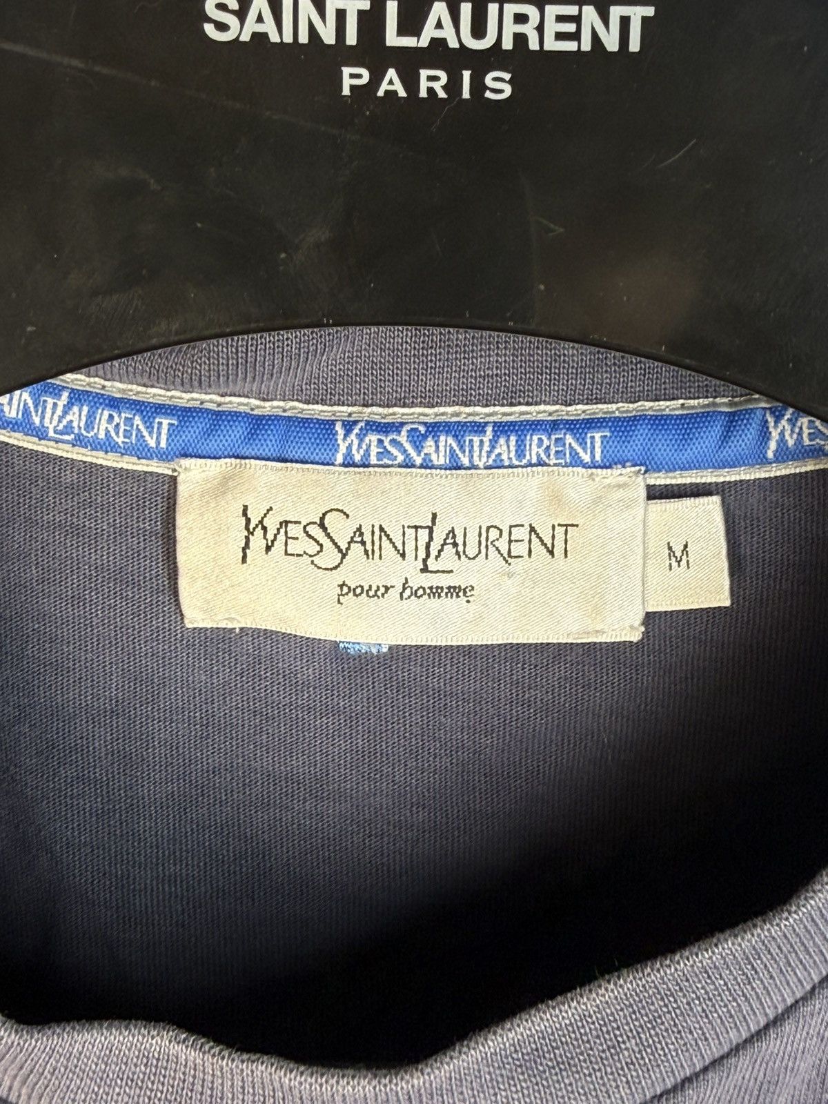 Yves Saint Laurent Blue YSL T-shirt Big Logo Vintage Yves Saint Laurent Shirt Size US S / EU 44-46 / 1 - 3 Thumbnail