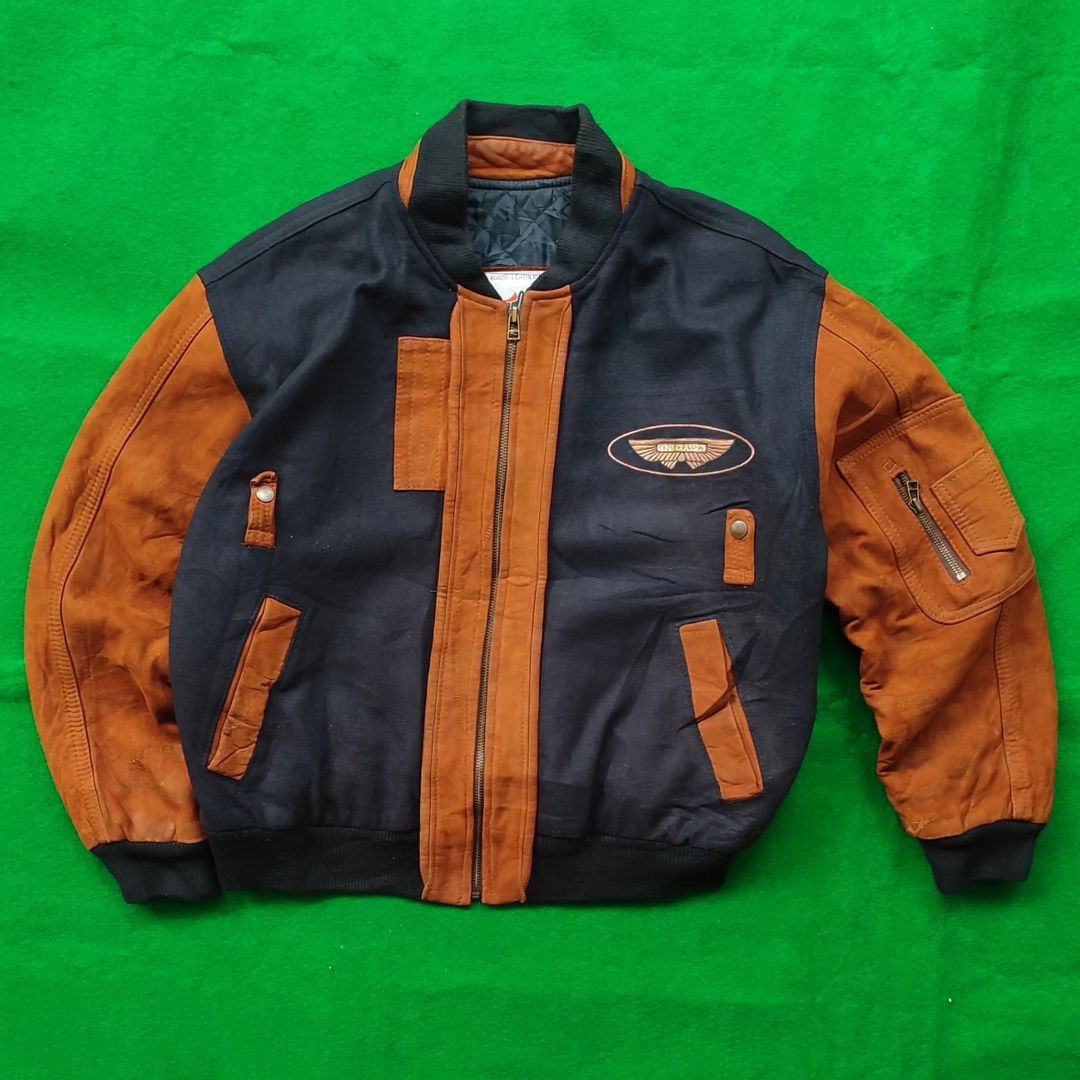 Genuine Leather × Vintage Bonzo Leather Australian made Varsity Jacket Size US XL / EU 56 / 4 - 3 Thumbnail