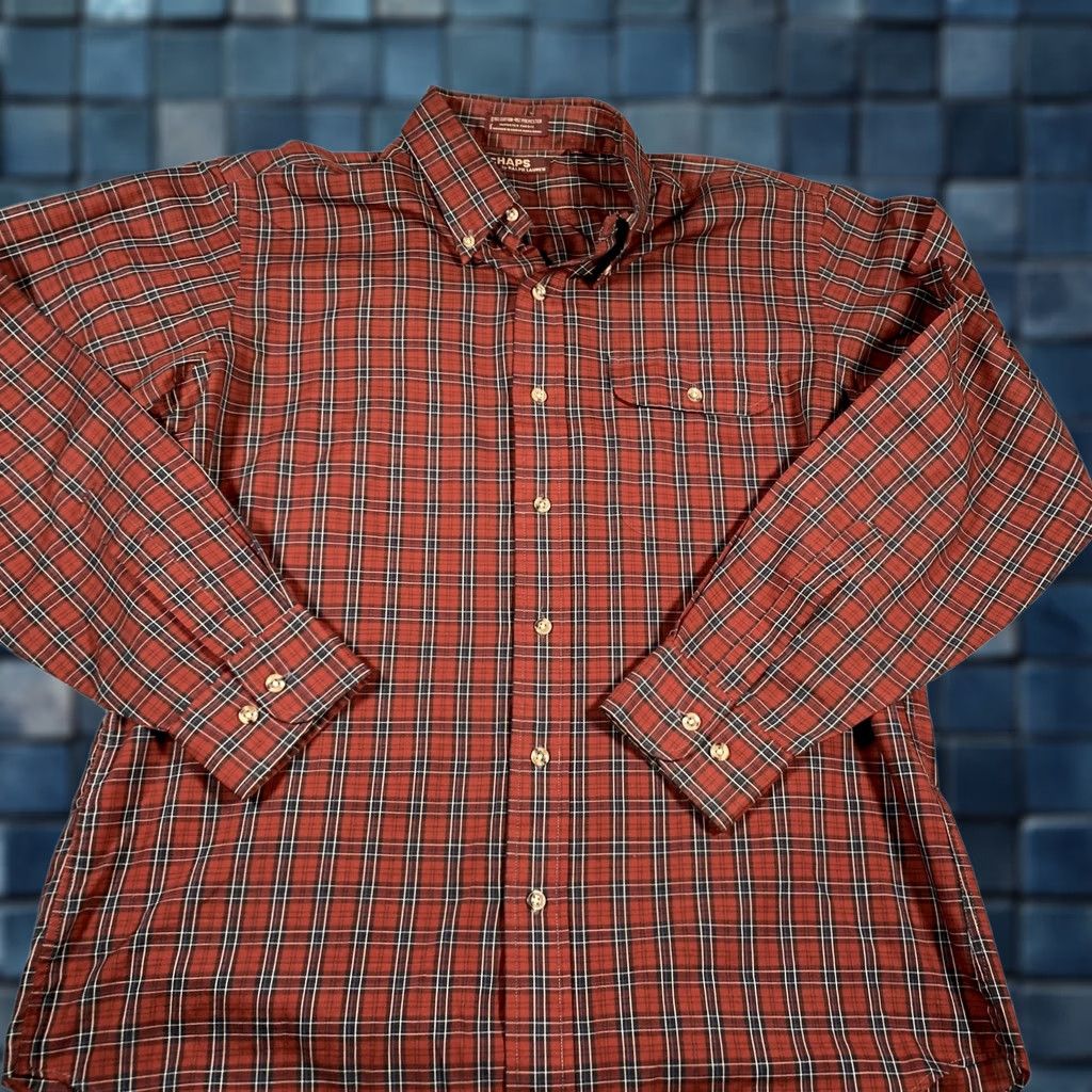 Chaps VINTAGE Chaps Ralph Lauren Shirt Mens Large Plaid Button Down Long Sleeve 90s Size US L / EU 52-54 / 3 - 1 Thumbnail