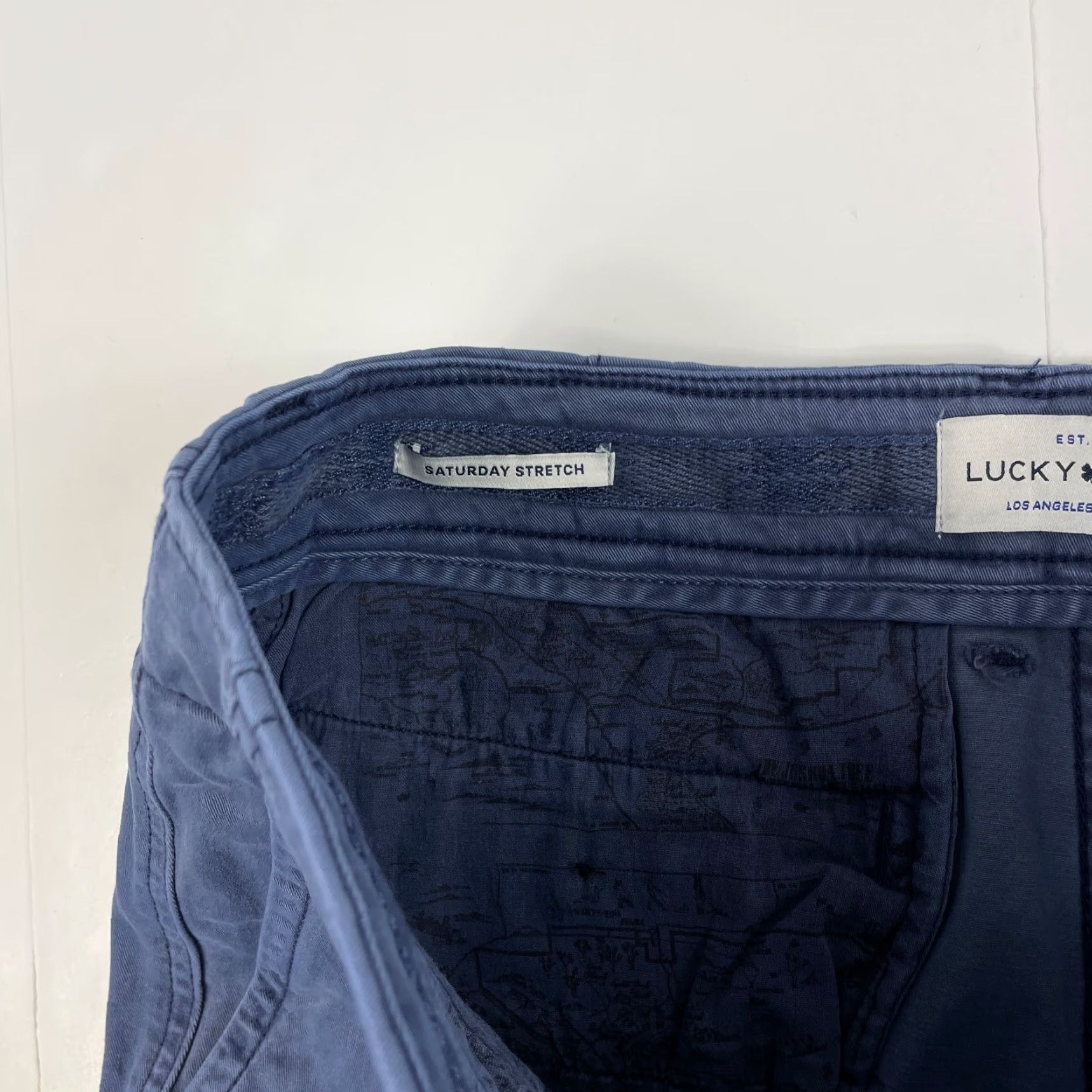 Lucky Brand Lucky Brand Shorts Mens 31 x 10 Blue Saturday Stretch Chino Golfing Indigo Short Size US 31 - 7 Thumbnail