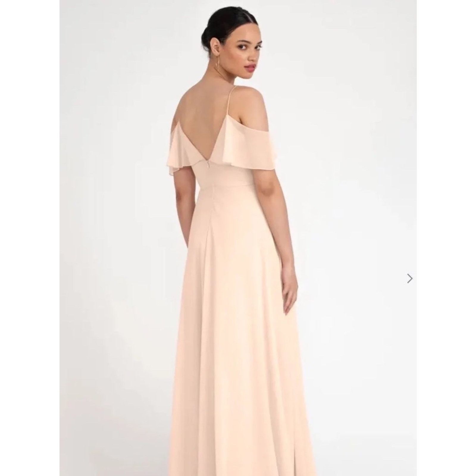 Jenny Packham Jenny Yoo NEW $285 Mila Blush Cold Shoulder Gown, 0 NWT Size XS / US 0-2 / IT 36-38 - 4 Thumbnail