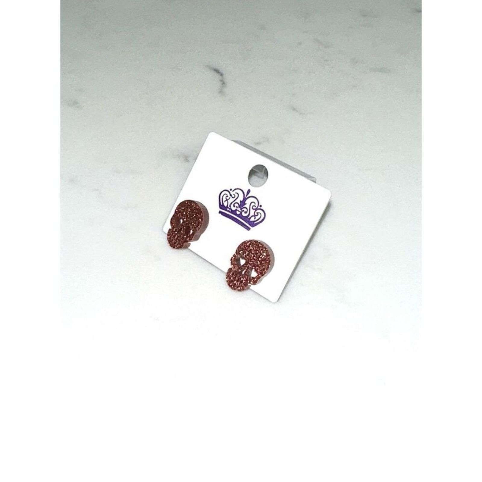 Other Orange Glitter Skull Earrings | Sz OS, NWOT Size ONE SIZE - 3 Thumbnail