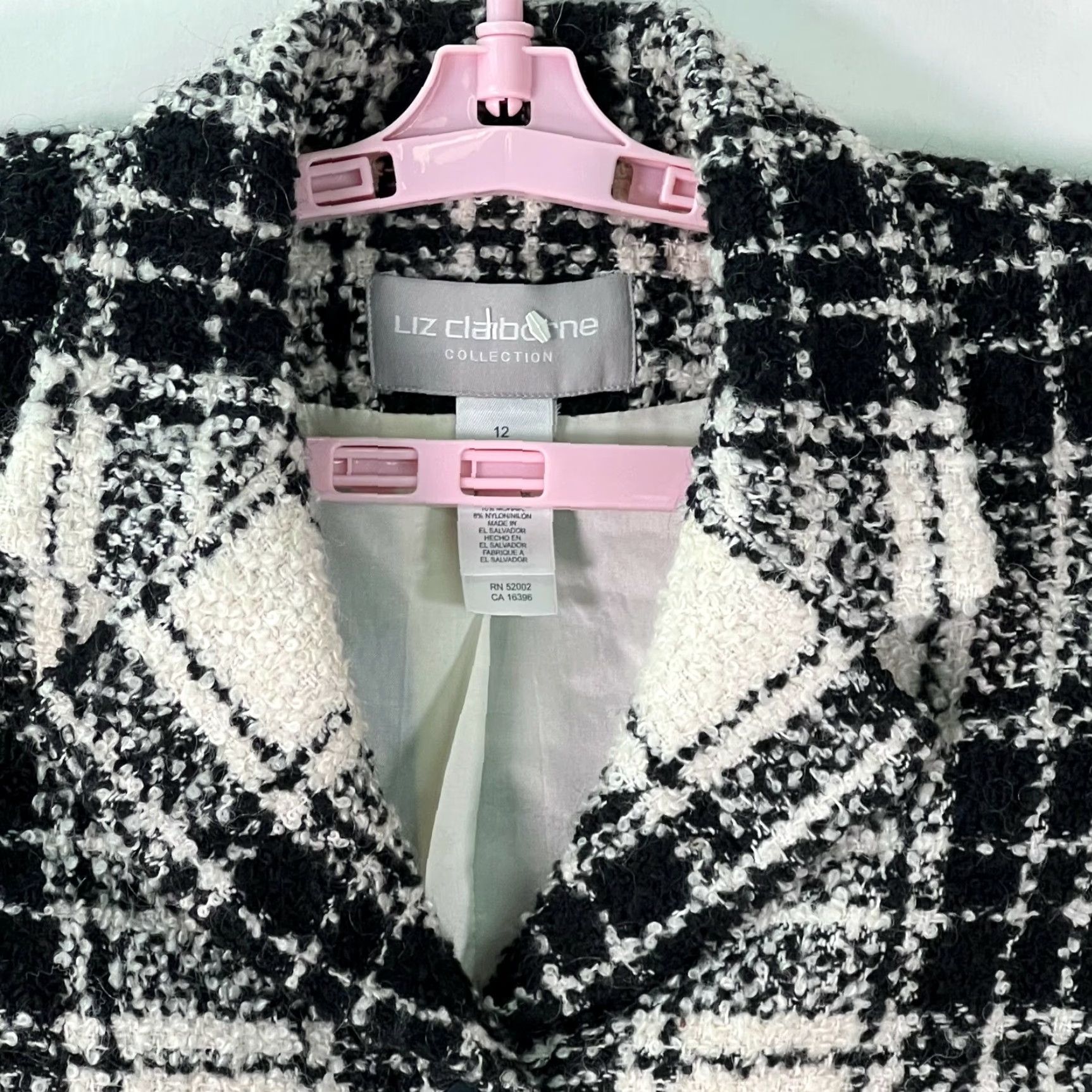 Liz Claiborne VTG Liz Claiborne Collection Womens Black Wool Blend Button Front Jacket Size 12 Size XL / US 12-14 / IT 48-50 - 7 Thumbnail