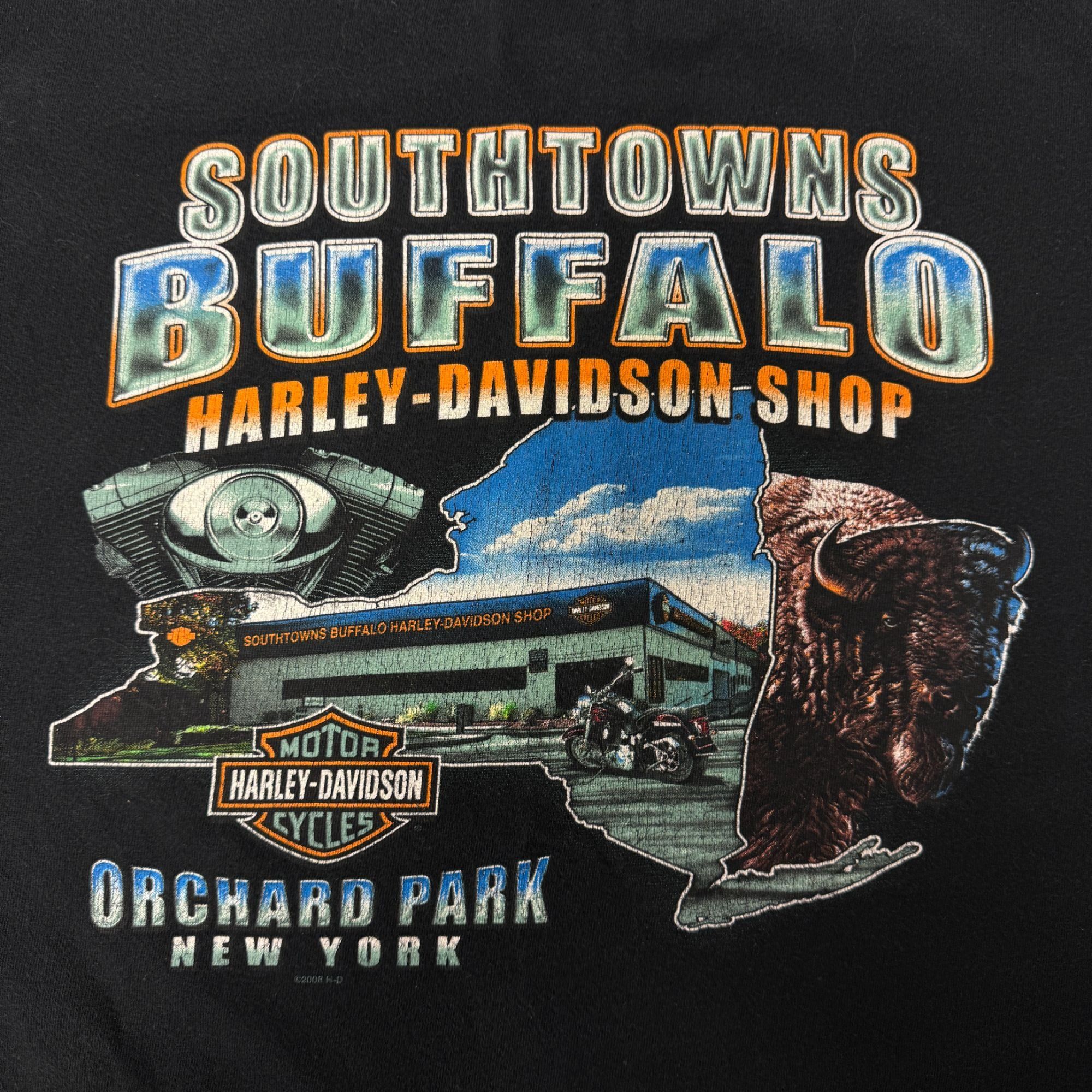Harley Davidson 2008 Motorcycles Southtowns BUFFALO New York Biker T Shirt Size US M / EU 48-50 / 2 - 1 Thumbnail