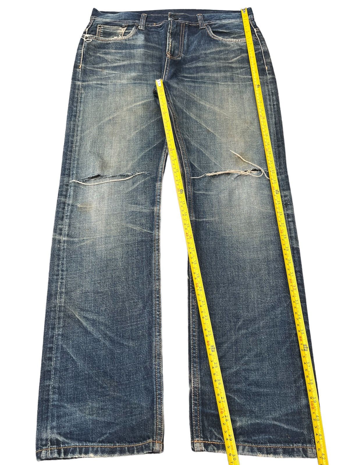 Japanese Brand × Le Grande Bleu (L.G.B.) Vintage Japanese Brand Mud Faded Washed Distressed Jeans Size US 35 - 9 Thumbnail