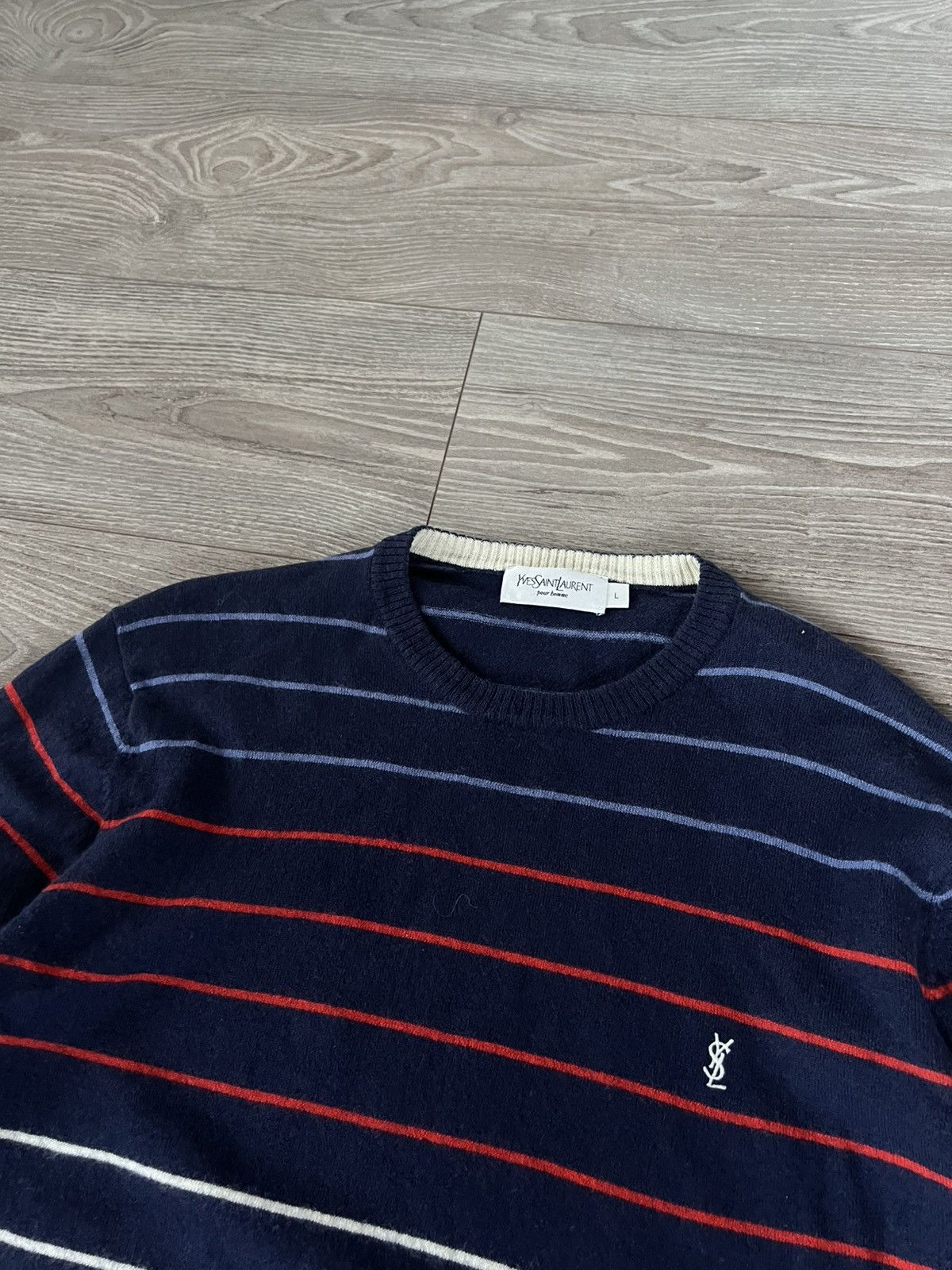 Yves Saint Laurent ‼️Vintage YSL YvesSaintLaurent Wool Knit Logo Sweater ‼️ Size US M / EU 48-50 / 2 - 10 Thumbnail