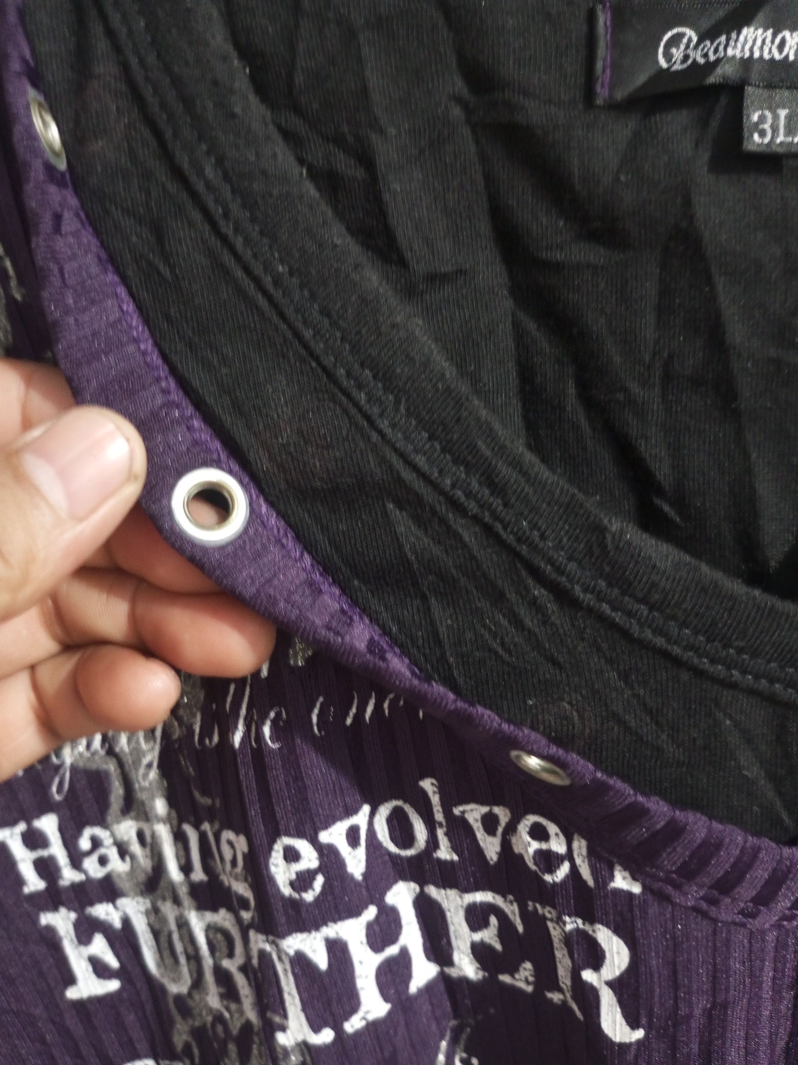 Japanese Brand × Vintage Vintage Beaumont carr poem double layers purple tee Size US XL / EU 56 / 4 - 2 Thumbnail