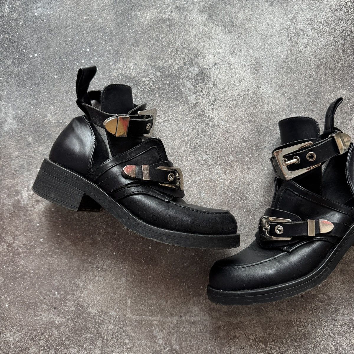 If Six Was Nine Avant Garde Vintage Ceinture Cutout Ankle Boots Size US 8 / IT 38 - 3 Thumbnail