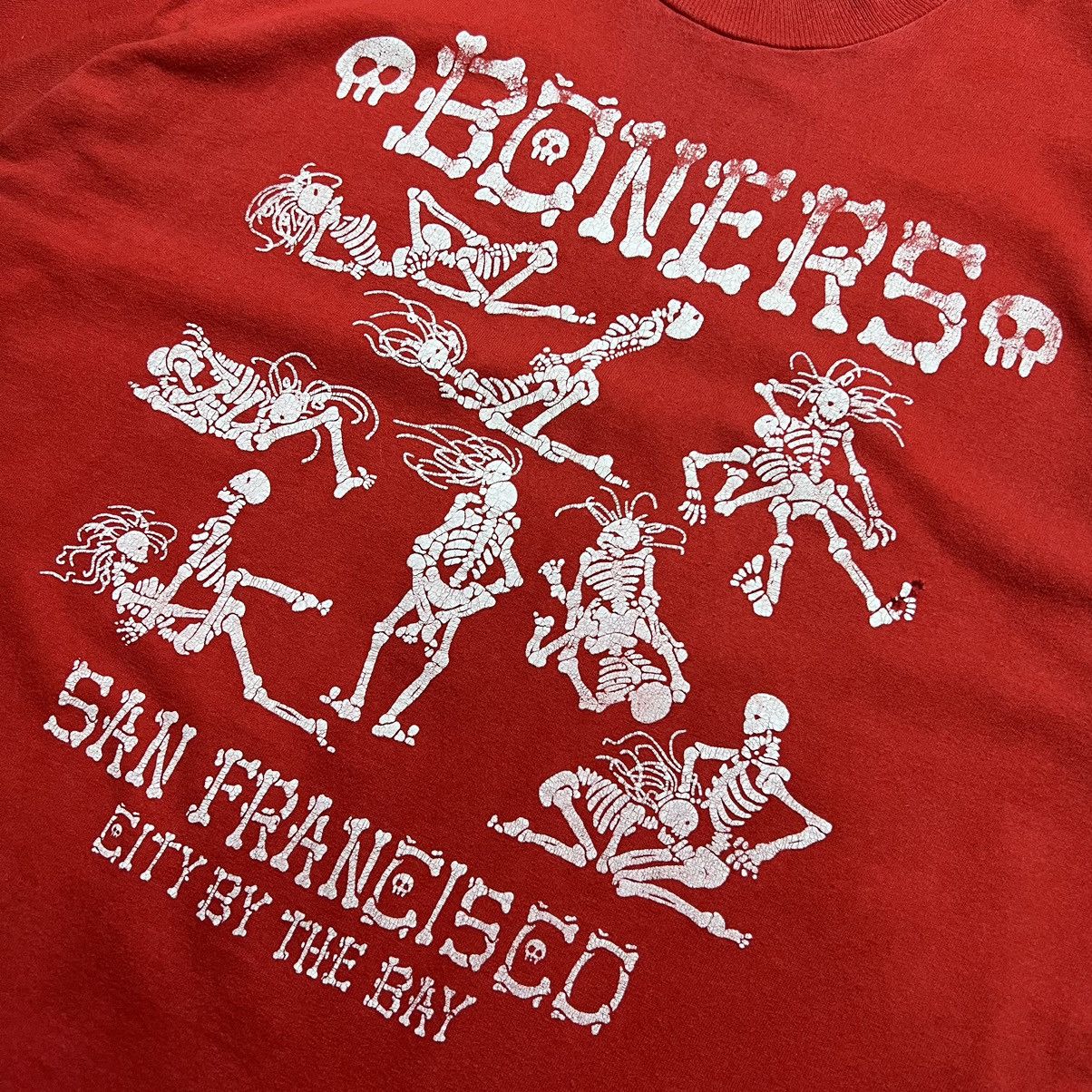 Vintage Vintage 90s Boners Skeleton Sex Tee (Rare) Size US L / EU 52-54 / 3 - 3 Thumbnail