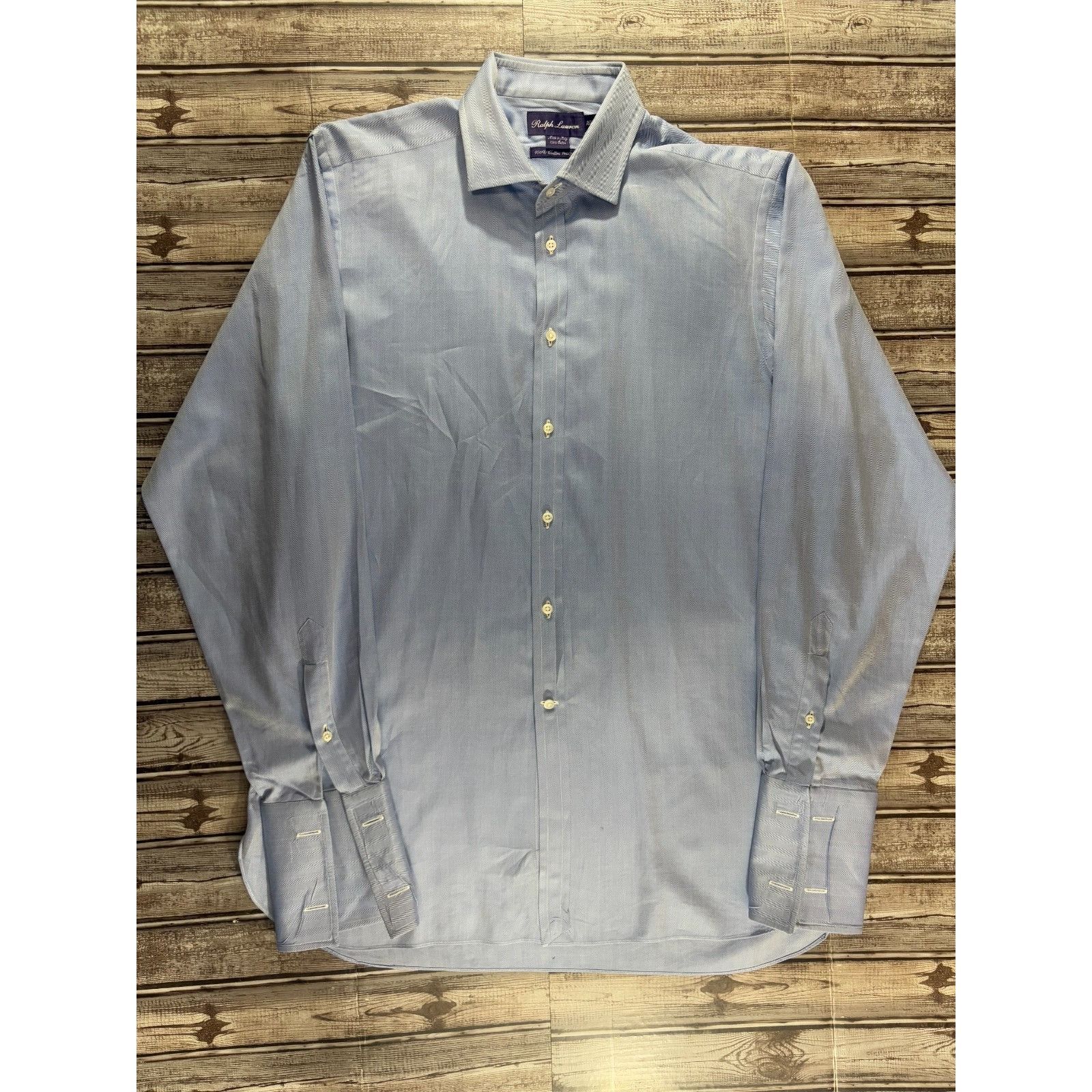 Ralph Lauren Ralph Lauren Purple Label Shirt 16.5 color Blue Herringbone Size US XXL / EU 58 / 5 - 1 Thumbnail