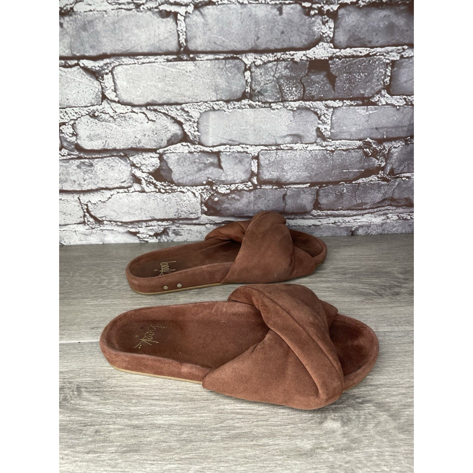beek Beek Tesia Burnt Brown Suede Leather Slides Casual Sandals W Size US 8 / IT 38 - 13 Thumbnail