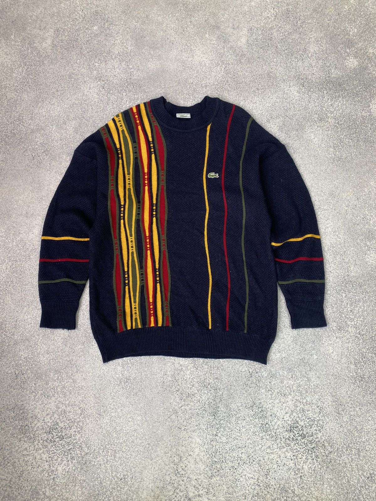 Designer × Lacoste × Vintage Vintage Lacoste Coogi Style Sweater Size US L / EU 52-54 / 3 - 3 Thumbnail