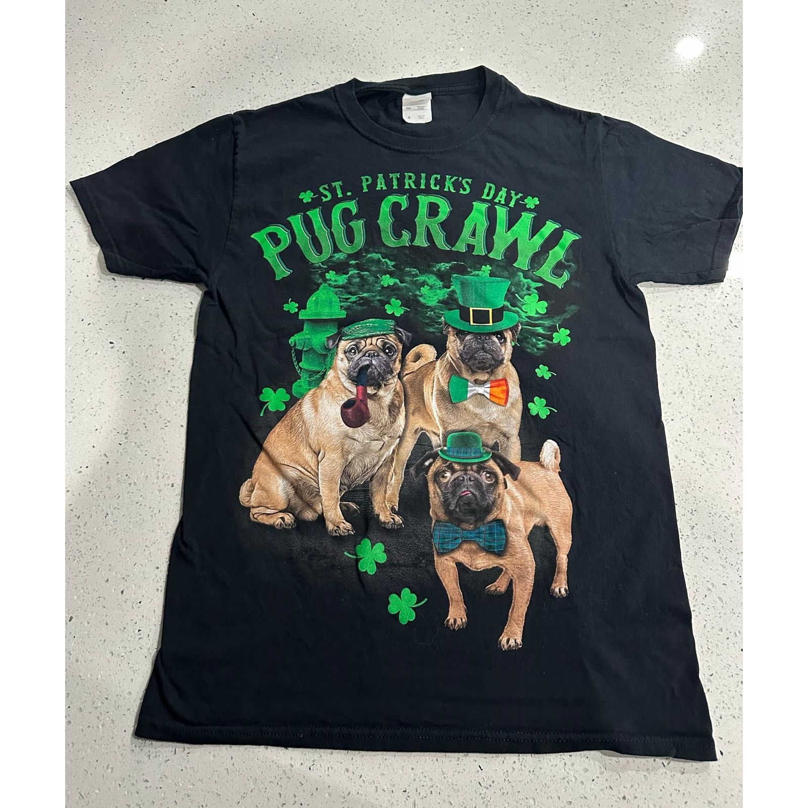 Fruit Of The Loom St. Patrick's Day Pug Crawl T Shirt Fruit Of The Loom Sz S Size US S / EU 44-46 / 1 - 1 Thumbnail
