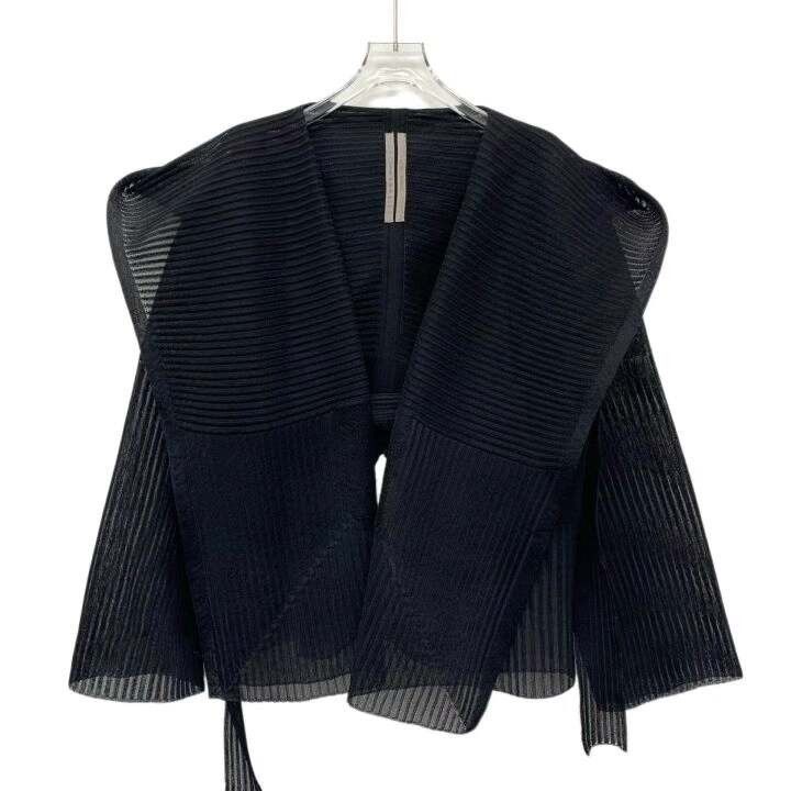 Rick Owens Rick Owens Black Silk Belted Hooded Knit Coat Size US M / EU 48-50 / 2 - 1 Thumbnail