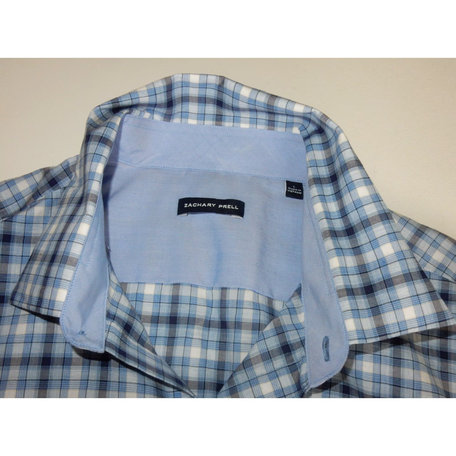Vintage VINTAGE Zachary Prell Men's Button-Up Shirt Size Large Long Sleeve Cotton Plaid Blue Clothing Size US L / EU 52-54 / 3 - 3 Thumbnail