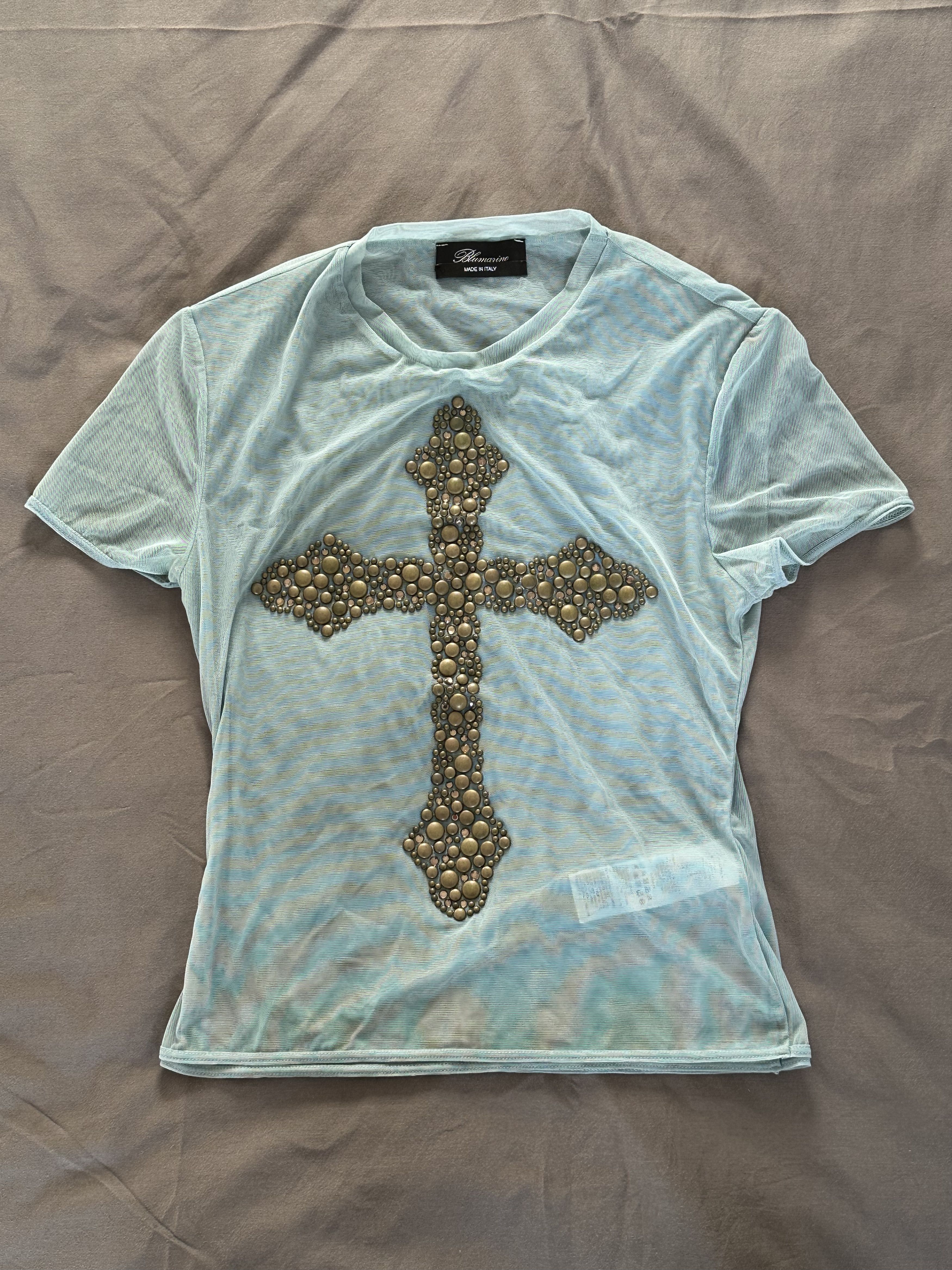 Blumarine Blumarine Tulle Studded Cross Tee Size S / US 4 / IT 40 - 2 Thumbnail