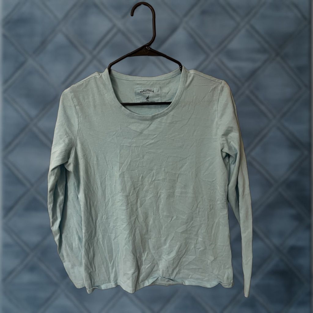 Nautica Nautica Sweater Women's M Blue Pullover Knit Long Sleeve Cotton Blend Stretch Casual Size M / US 6-8 / IT 42-44 - 1 Thumbnail