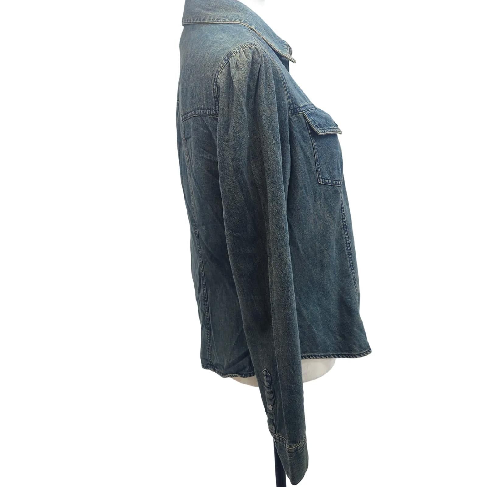 Calvin Klein Y2K Western Denim Button Down Shirt. L Size L / US 10 / IT 46 - 7 Thumbnail