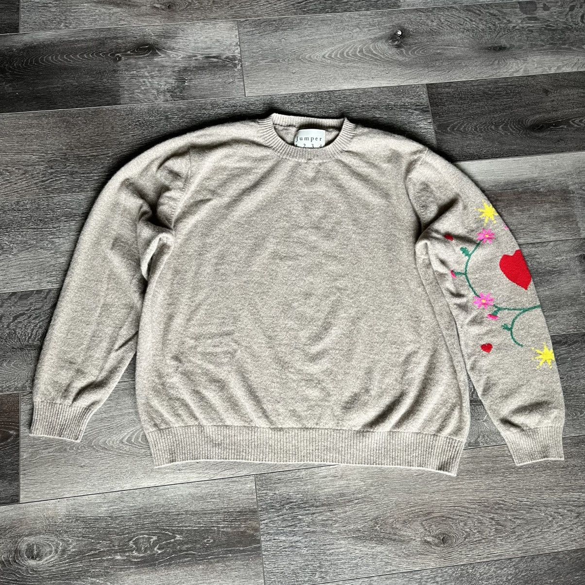 Other Jumper 1234 Heart Flower Logo 100% Cashmere Sweater Beige Size XL / US 12-14 / IT 48-50 - 1 Thumbnail