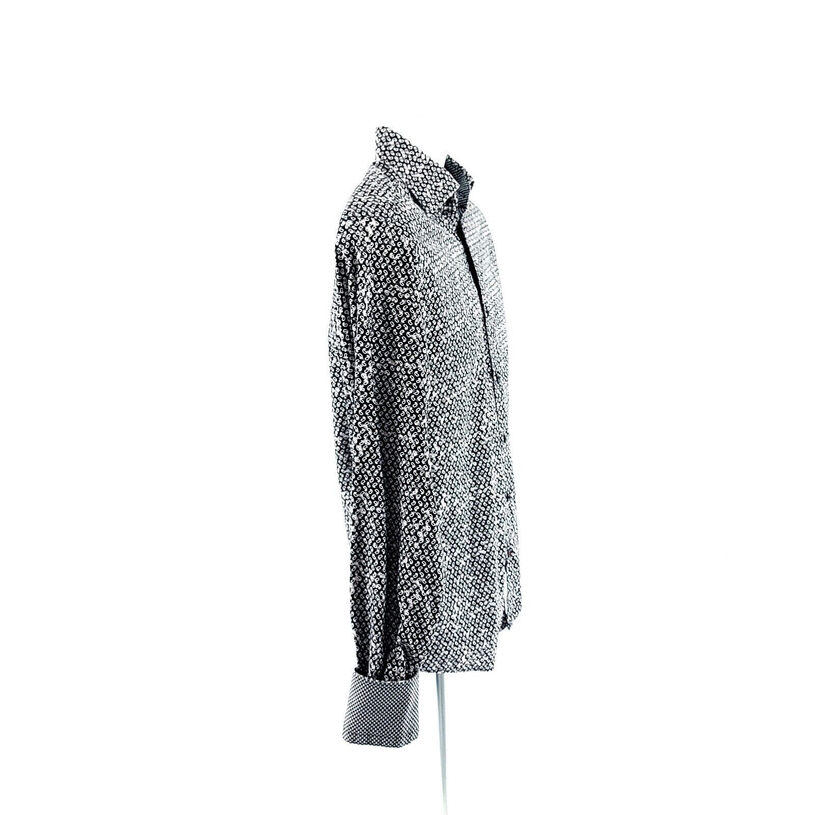 Stone Rose Stone Rose Size 2 Men's Paisley Gray Flip Cuff Cotton Collar Size US XS / EU 42 / 0 - 7 Thumbnail